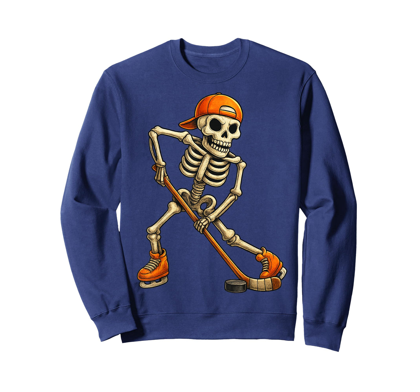 Ice Hockey Skeleton Halloween Costume Men Boys Kids T-Shirt