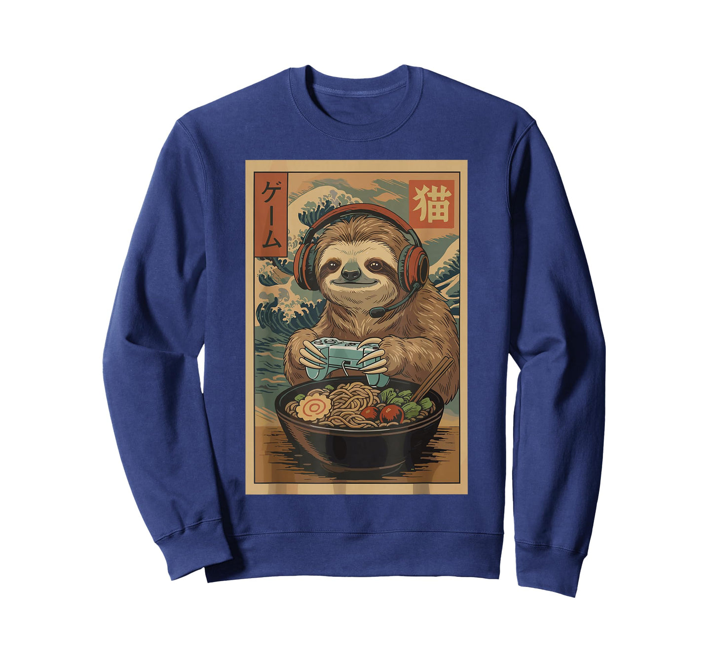 Kawaii Japanese Ramen Sloth Retro Gaming Shirts for Men T-Shirt