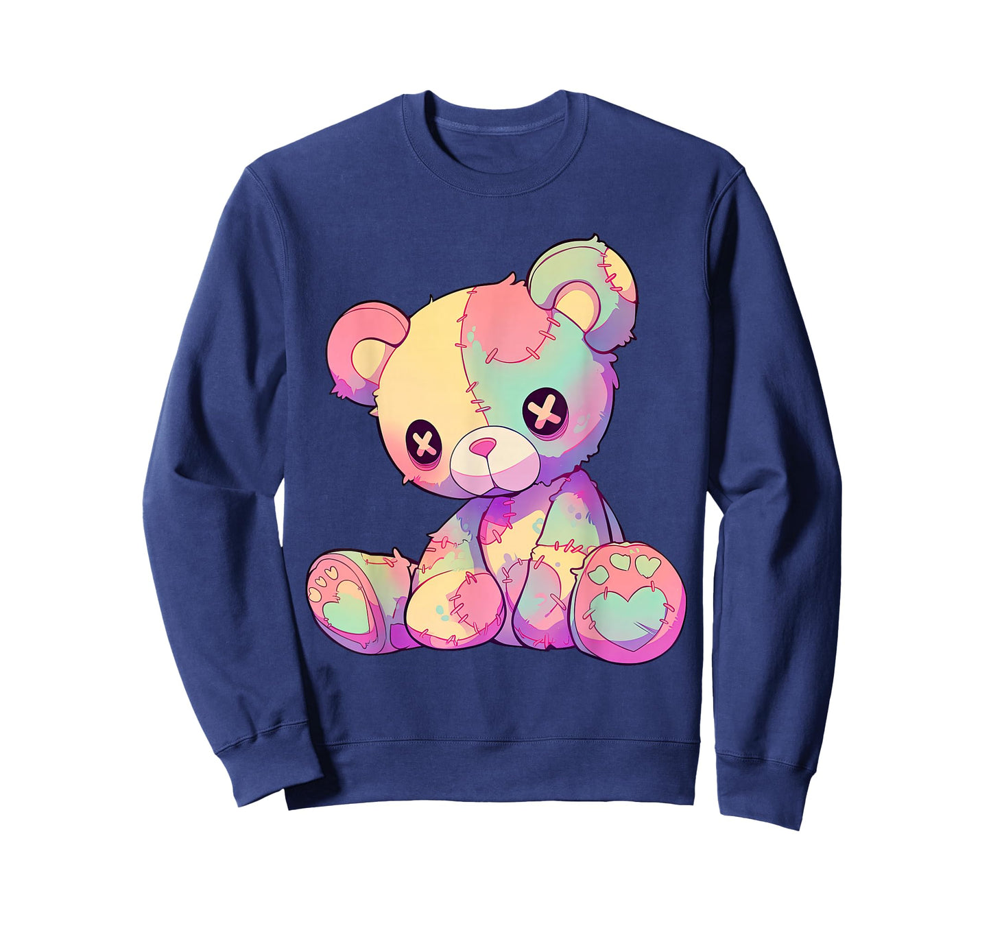 Kawaii Pastel Goth Creepy Cute Witchy Patchwork Teddy Bear T-Shirt
