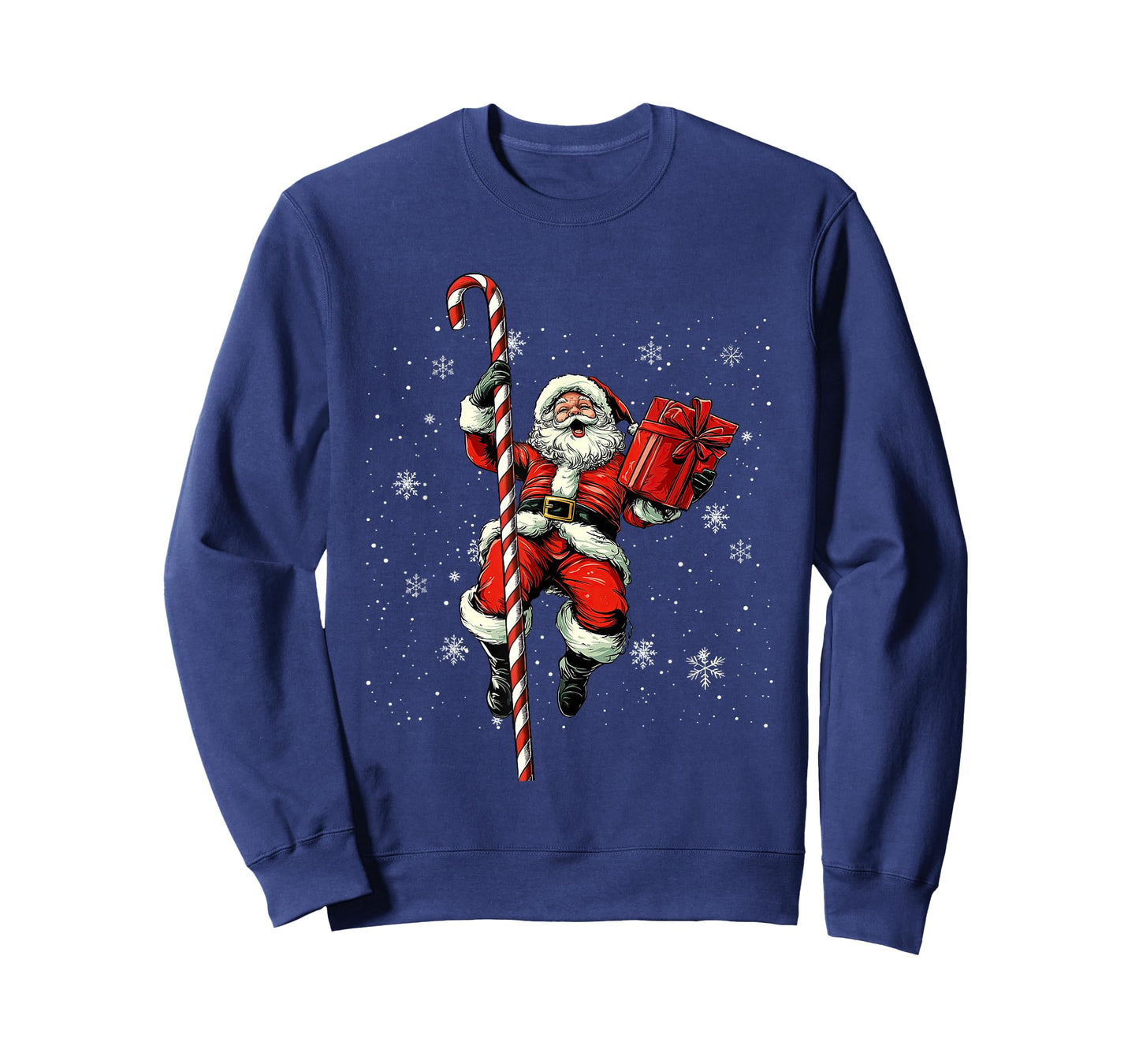Candy Cane Pole with Funny Stripping Santa Claus T-Shirt