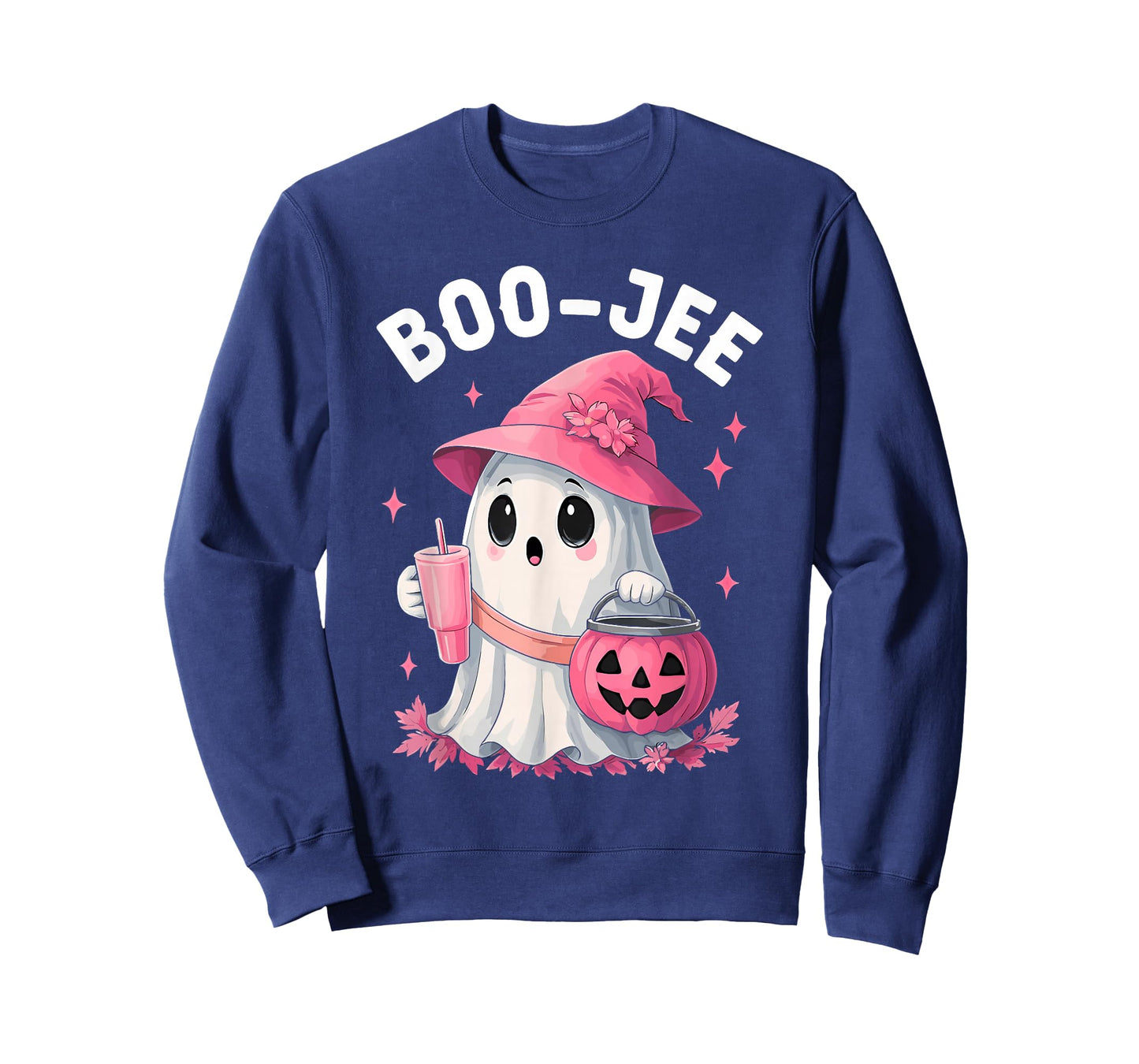 Boo JEE Boujee Pink Ghost Halloween October Vibes T-Shirt