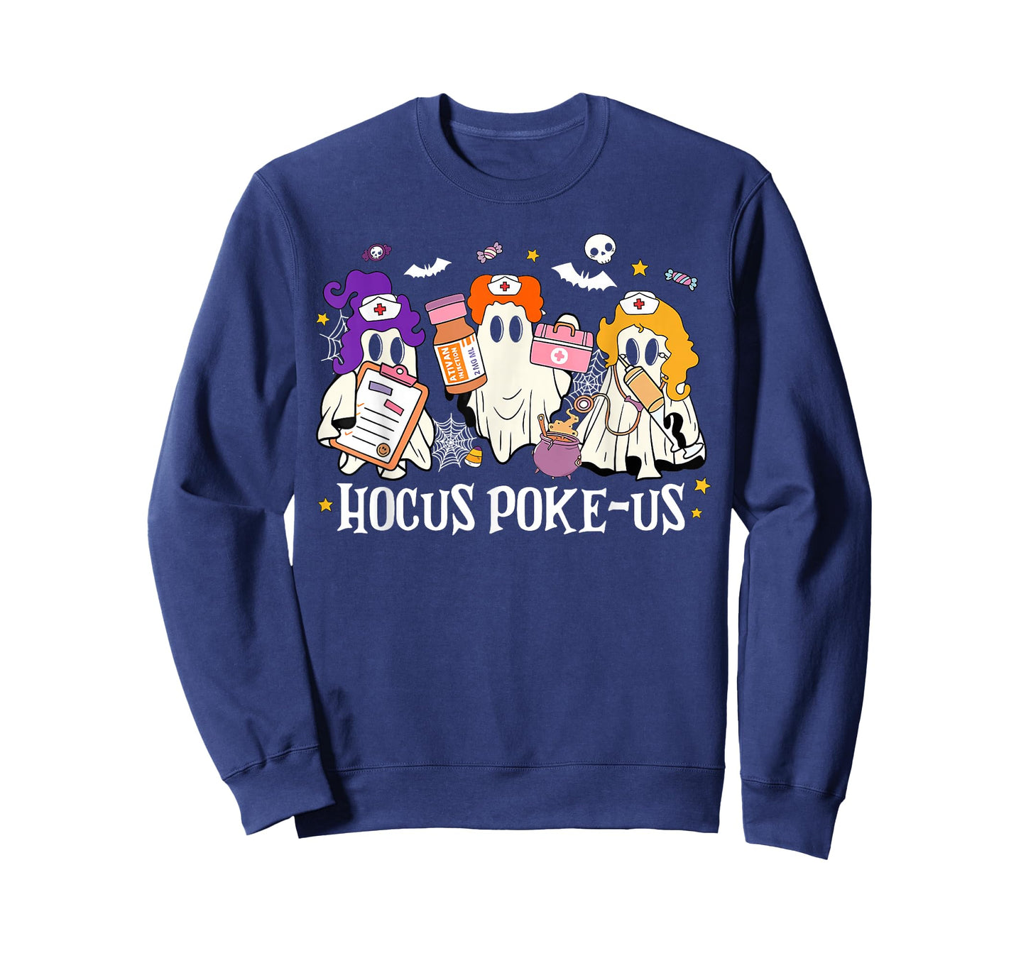 Hocus Poke-us Funny Ghost Nurse Spooky Season Halloween T-Shirt