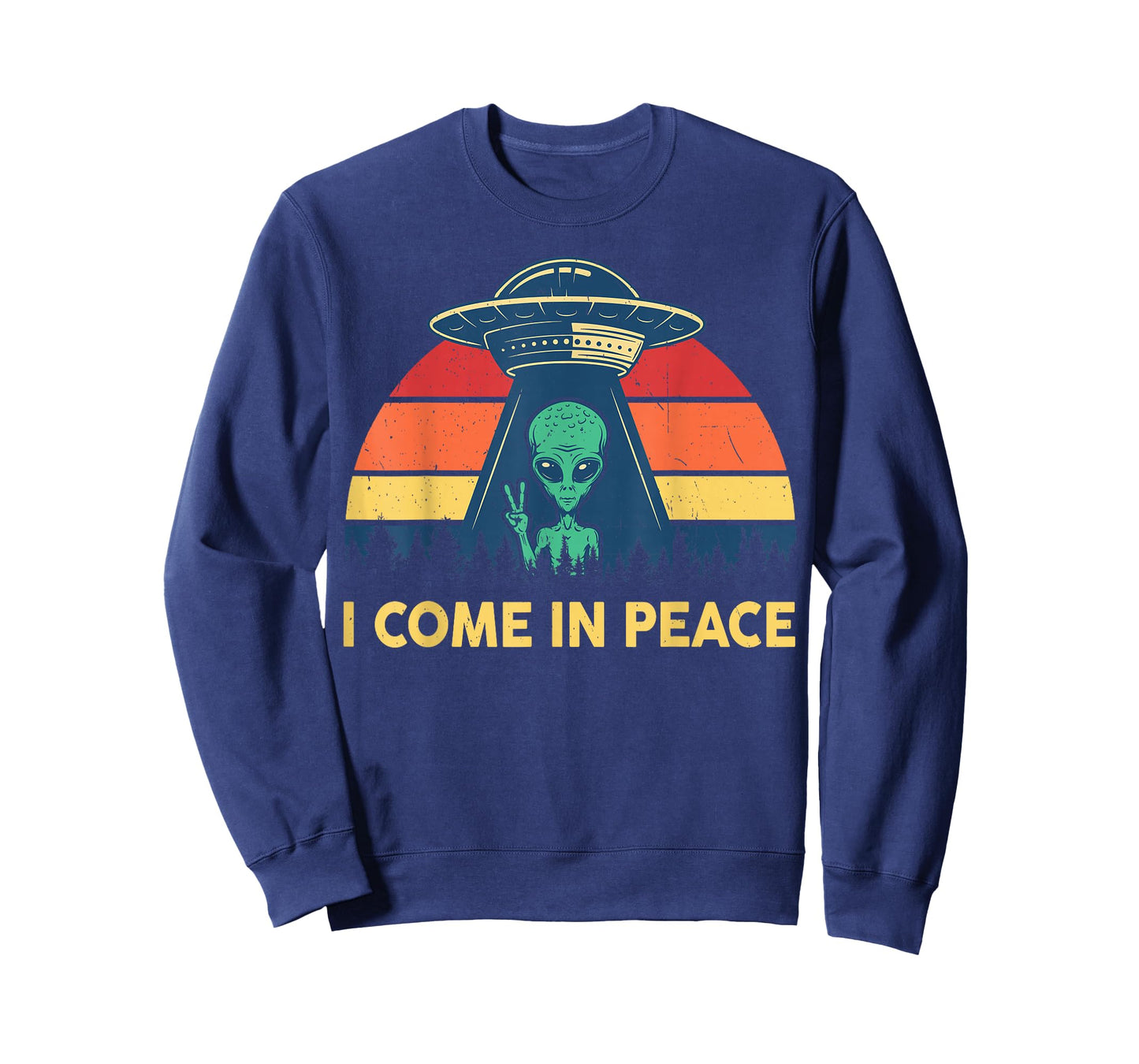 I Come In Peace Retro UFO Abduction Kid Men Women Cute Alien T-Shirt
