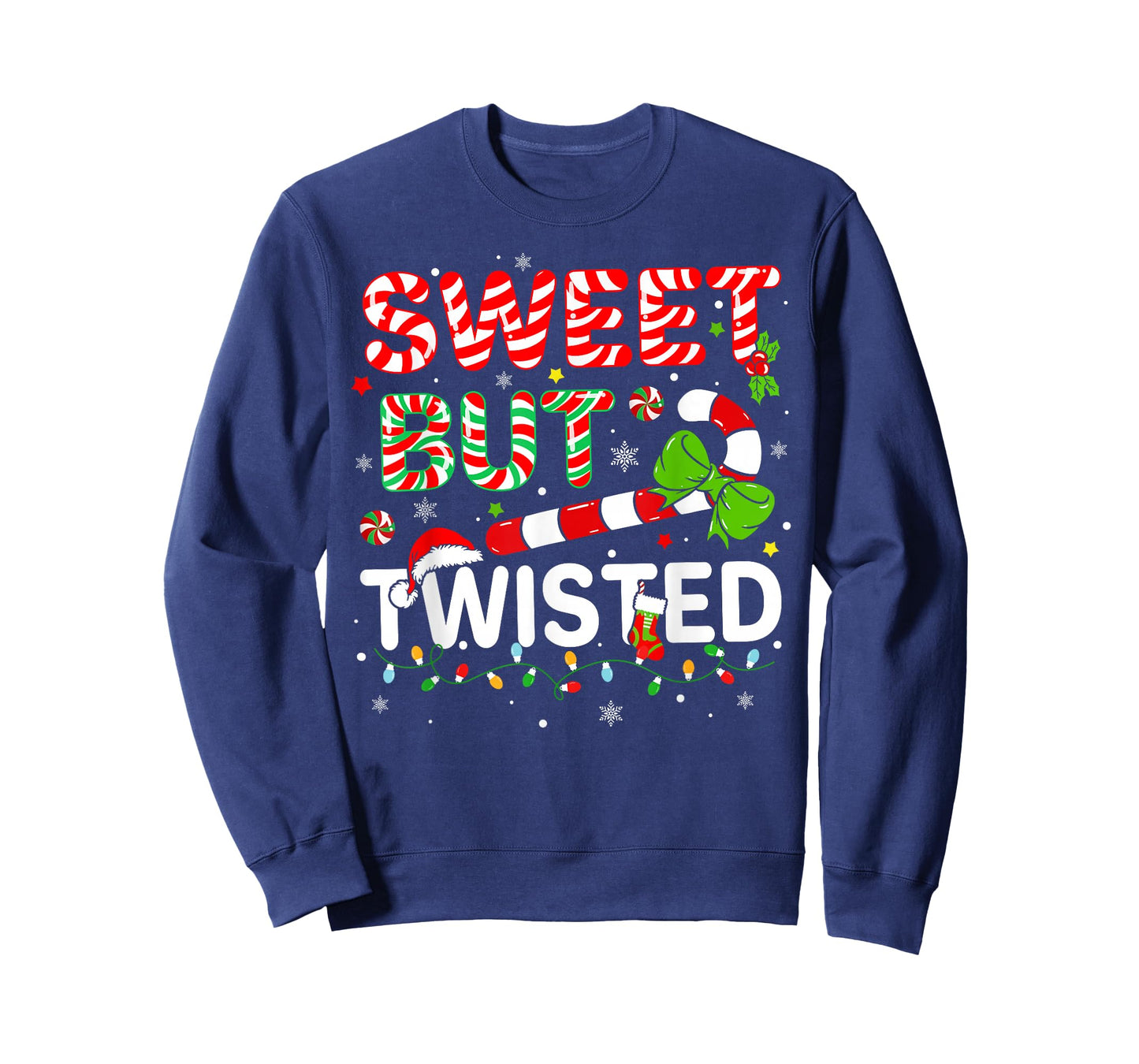 Sweet But Twisted Funny Christmas Candy Cane Xmas Holiday T-Shirt