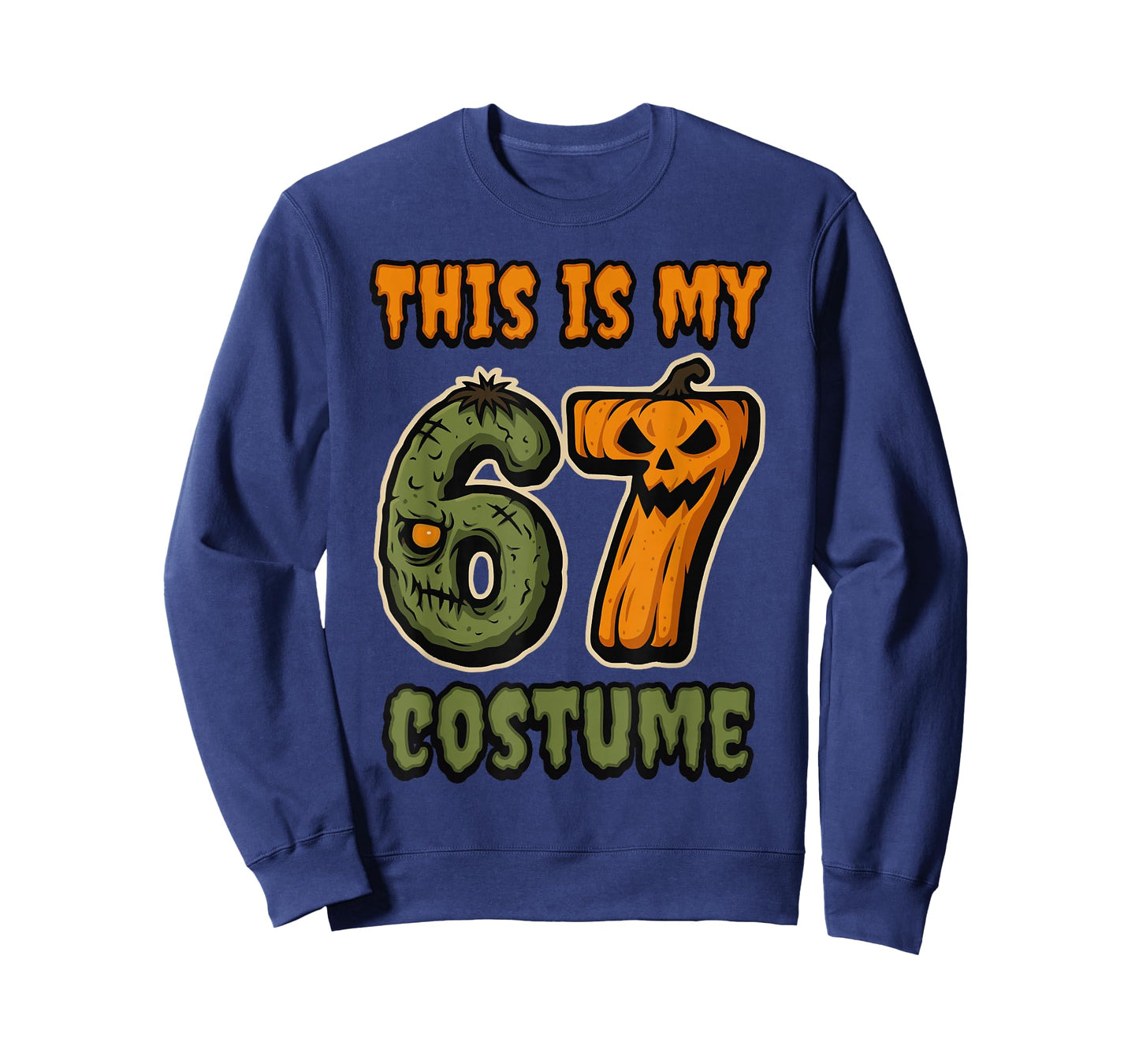 This is My 67 Costume Zombie Pumpkin Six Seven Halloween T-Shirt