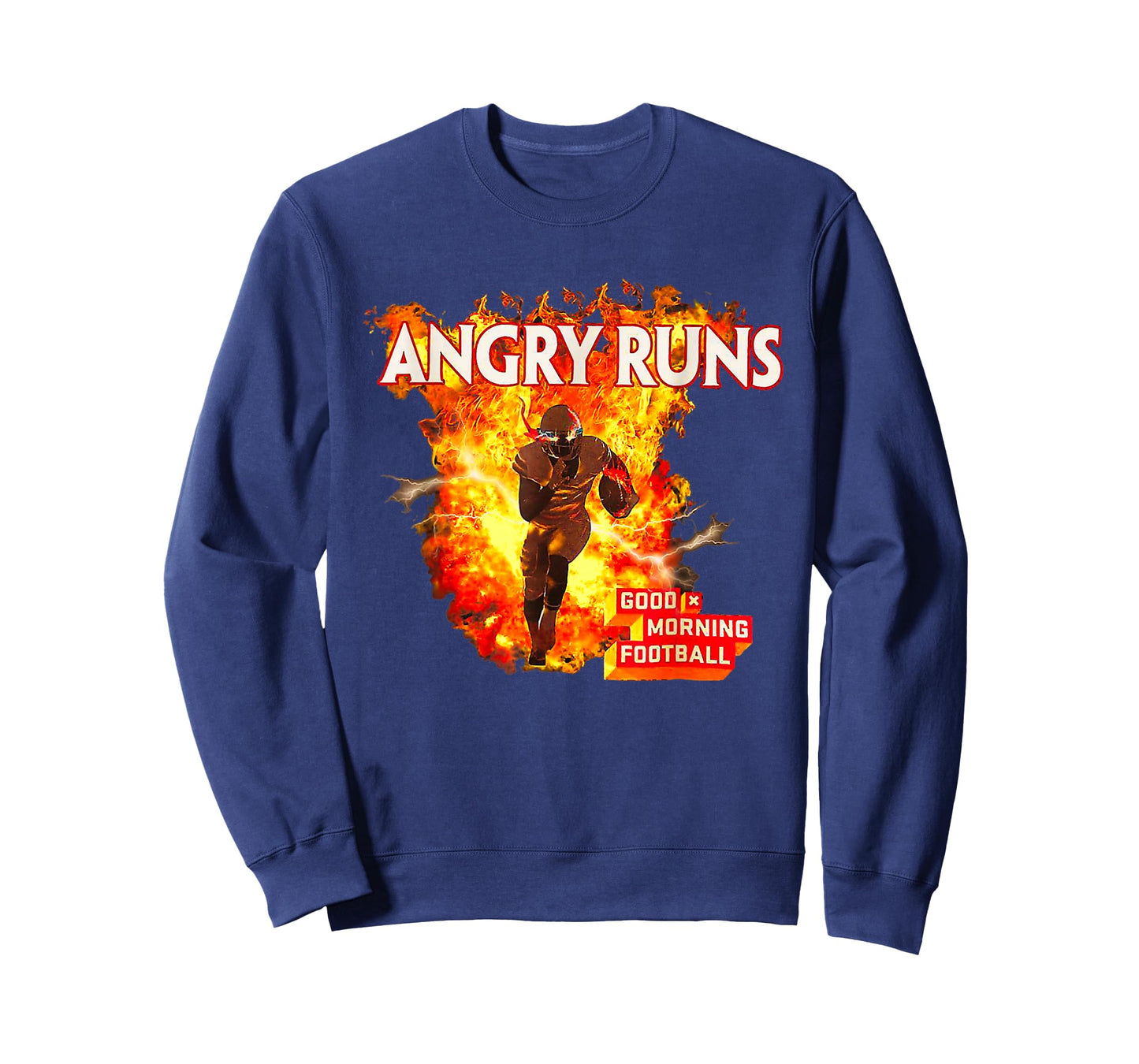 Angry Runs Good Morning Football Sport Lover Vintage Art T-Shirt