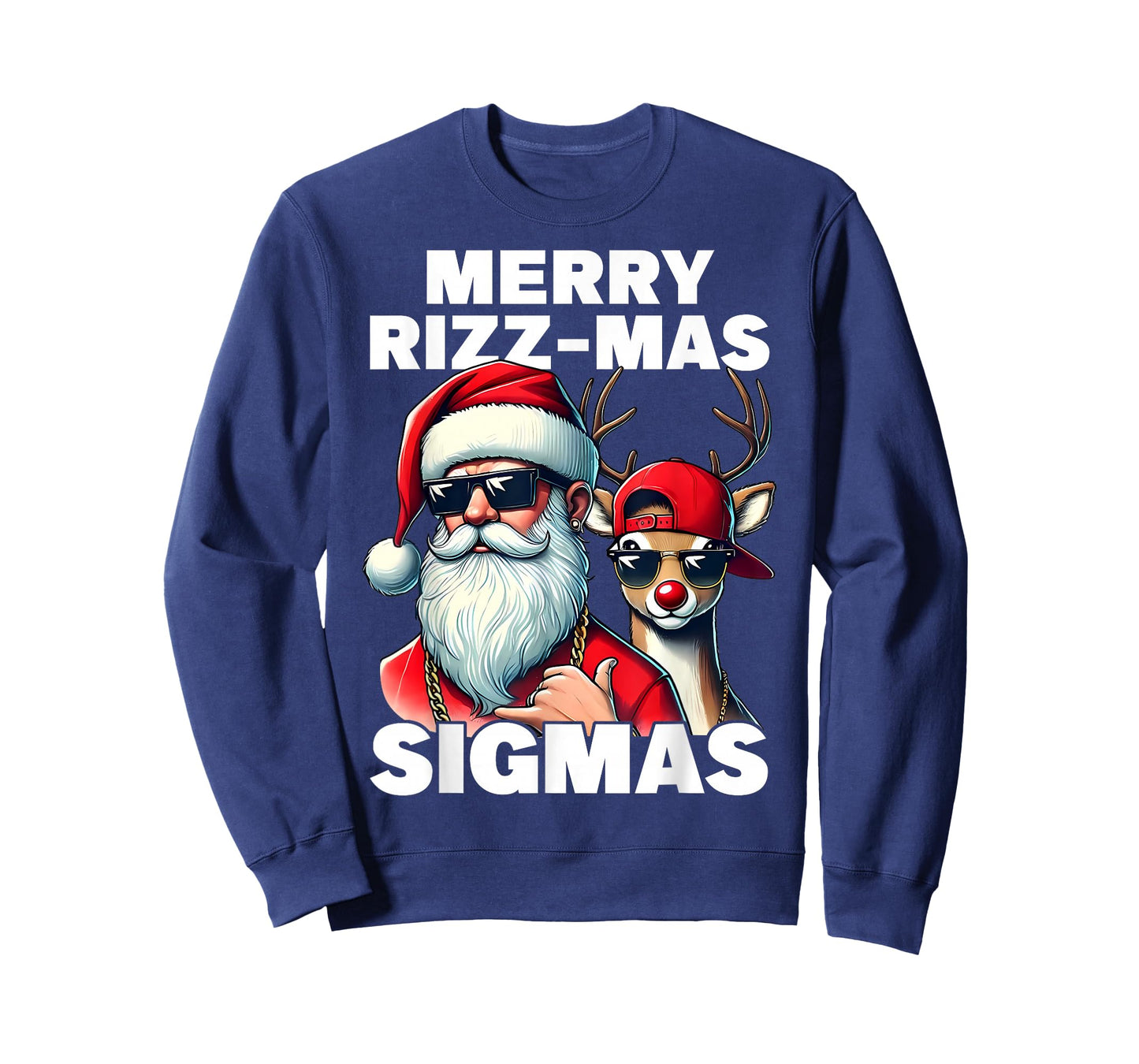 Merry Rizzmas Sigmas Gen Alpha Funny Christmas Santa Claus T-Shirt