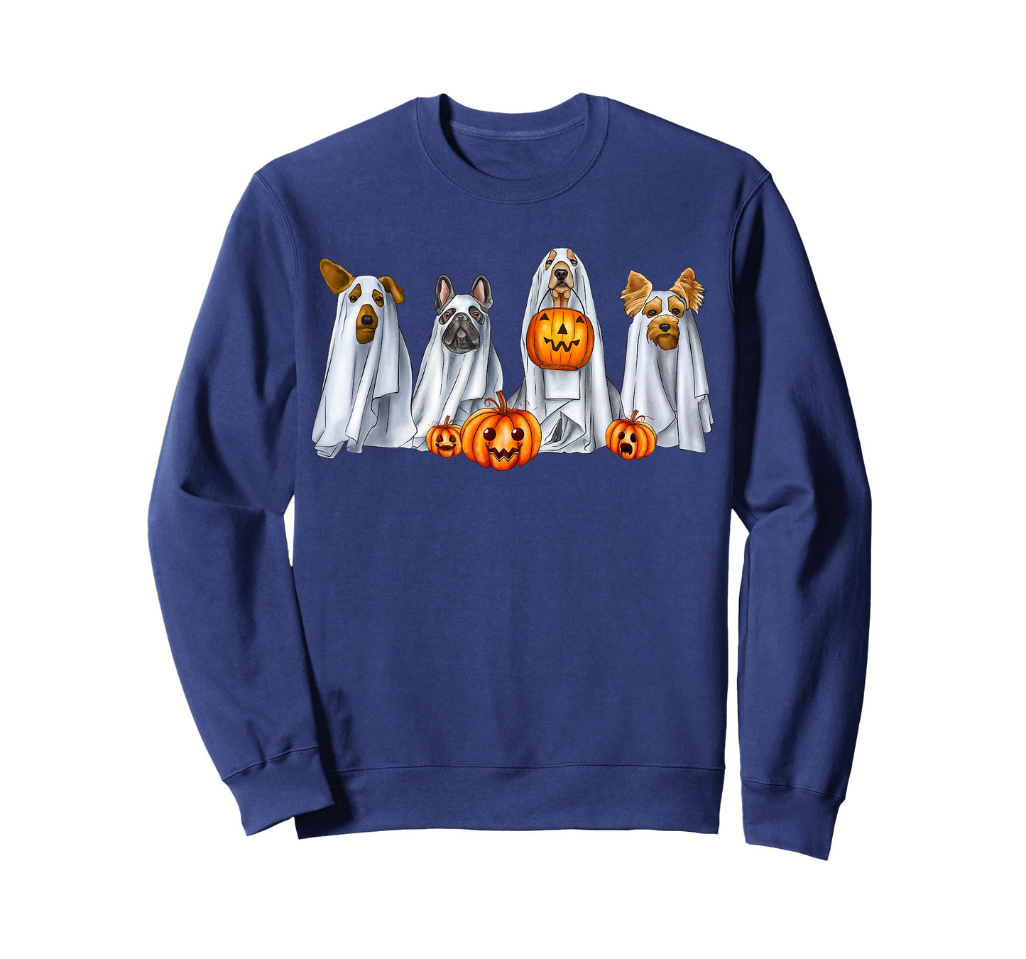 Dog Dressed As Ghost Spooky Season Ghost Dogs Halloween T-Shirt