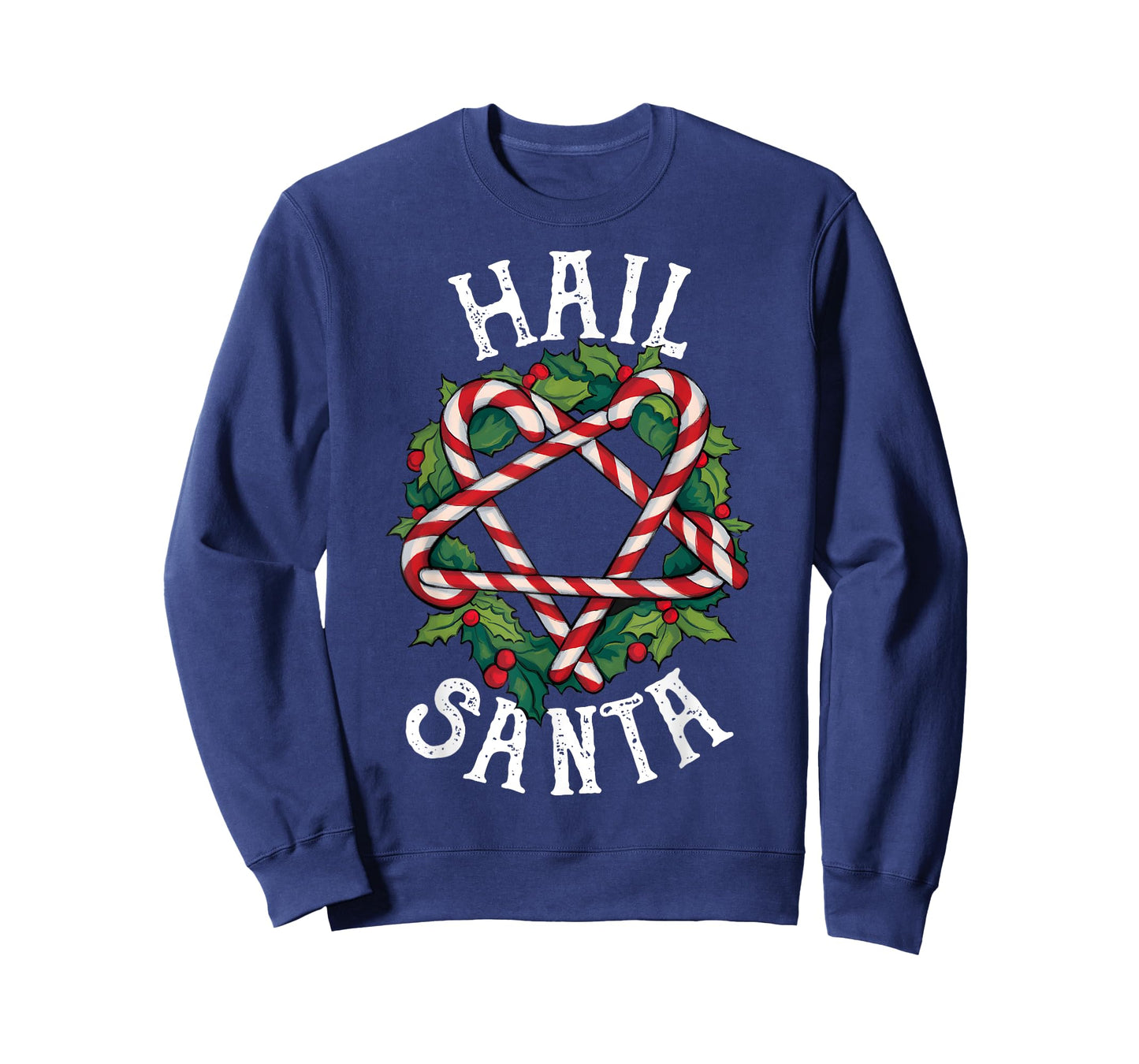Hail Santa Candycane Pentagram Gothmas Funny Goth Christmas T-Shirt