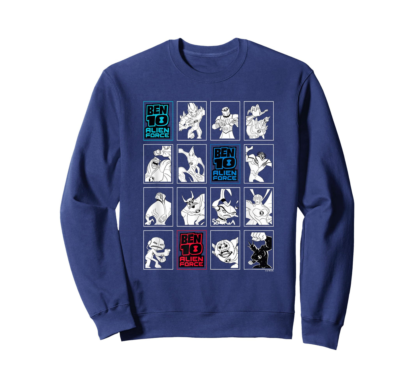 Ben 10: Alien Force Ten Alien Heroes VS Villains B&W Panels T-Shirt