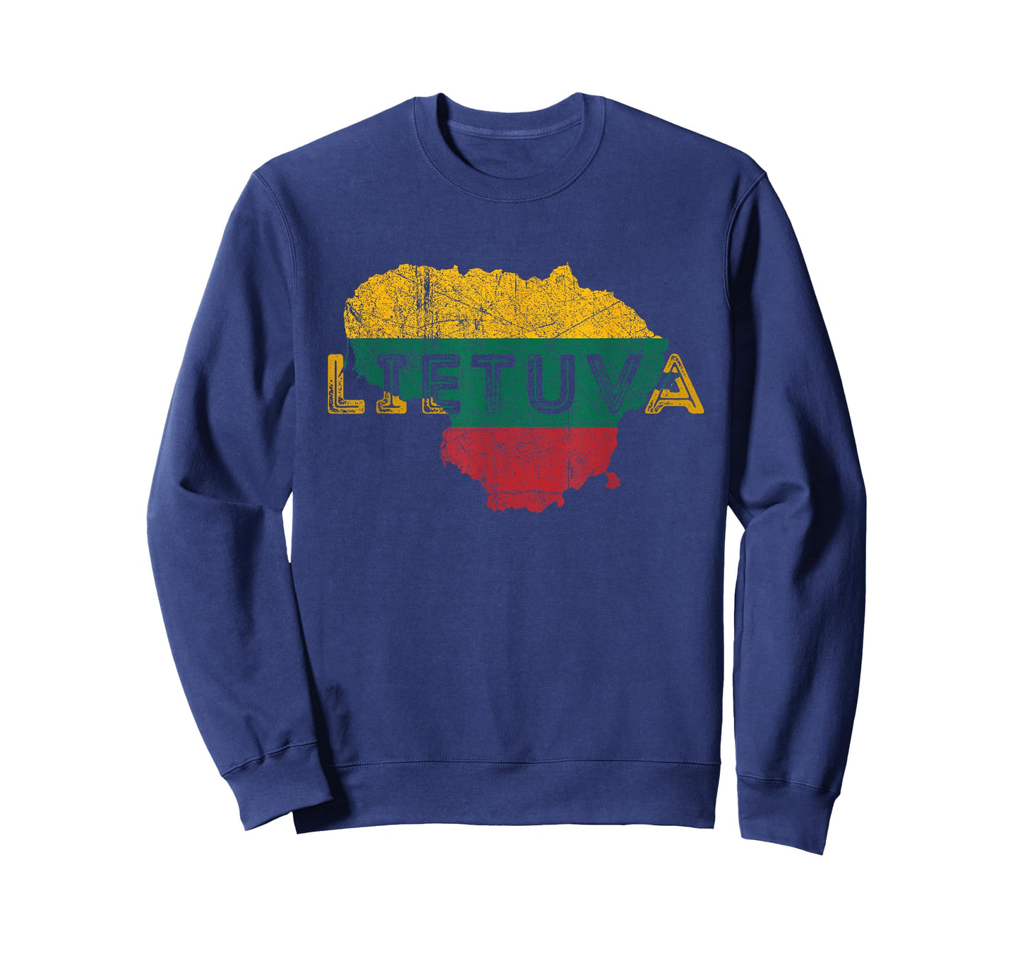 Lithuanian Map and Flag Souvenir - Distressed Lietuva T-Shirt