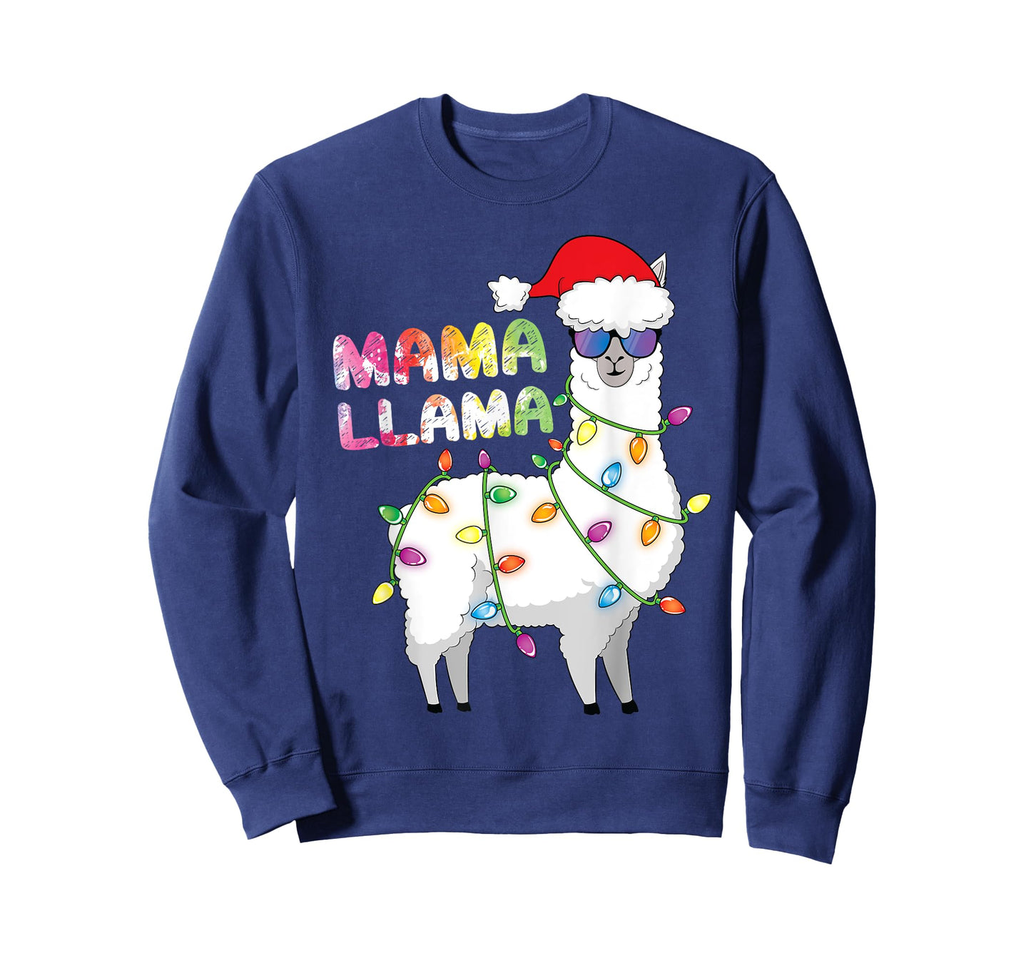 Mama Llama Women Funny Matching Christmas Llama T-Shirt