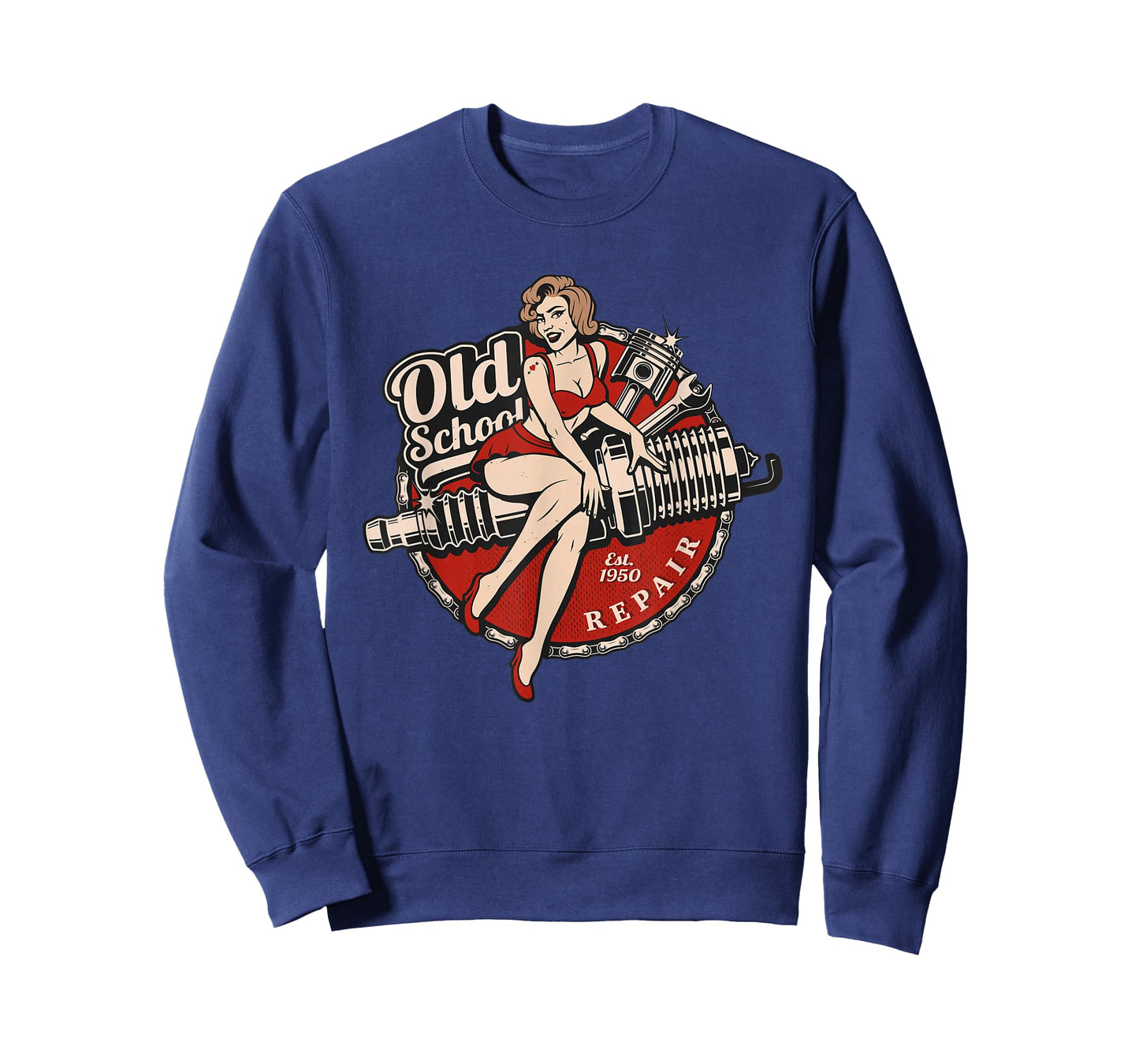 Spark Plug Pinup Mechanic T-Shirt