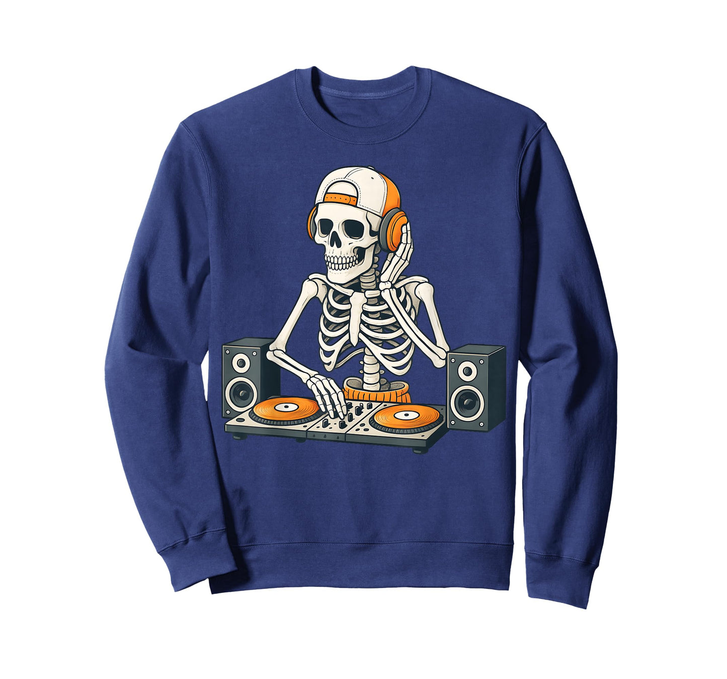 Funny Skeleton DJ Halloween Costume Turntable Music Men Boys T-Shirt