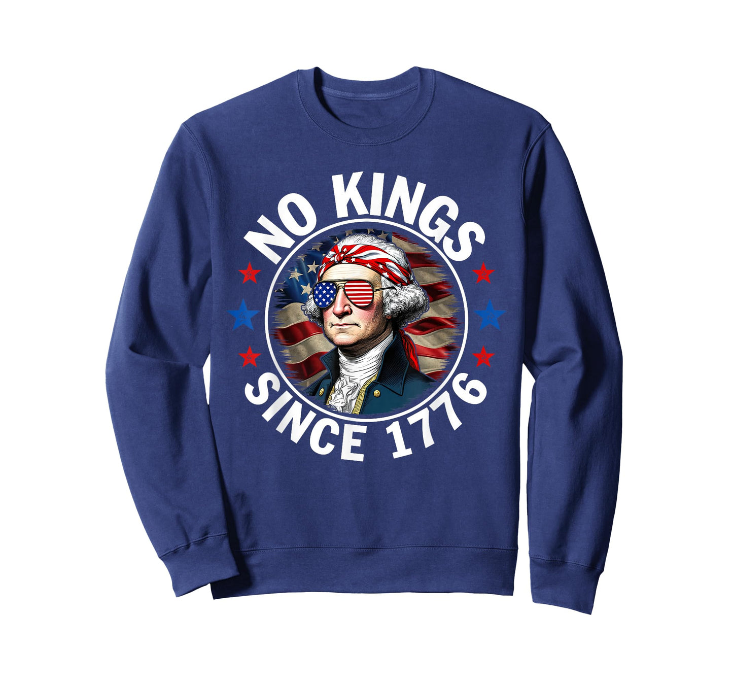 No Kings in America Since 1776 Distressed USA Flag Vintage T-Shirt