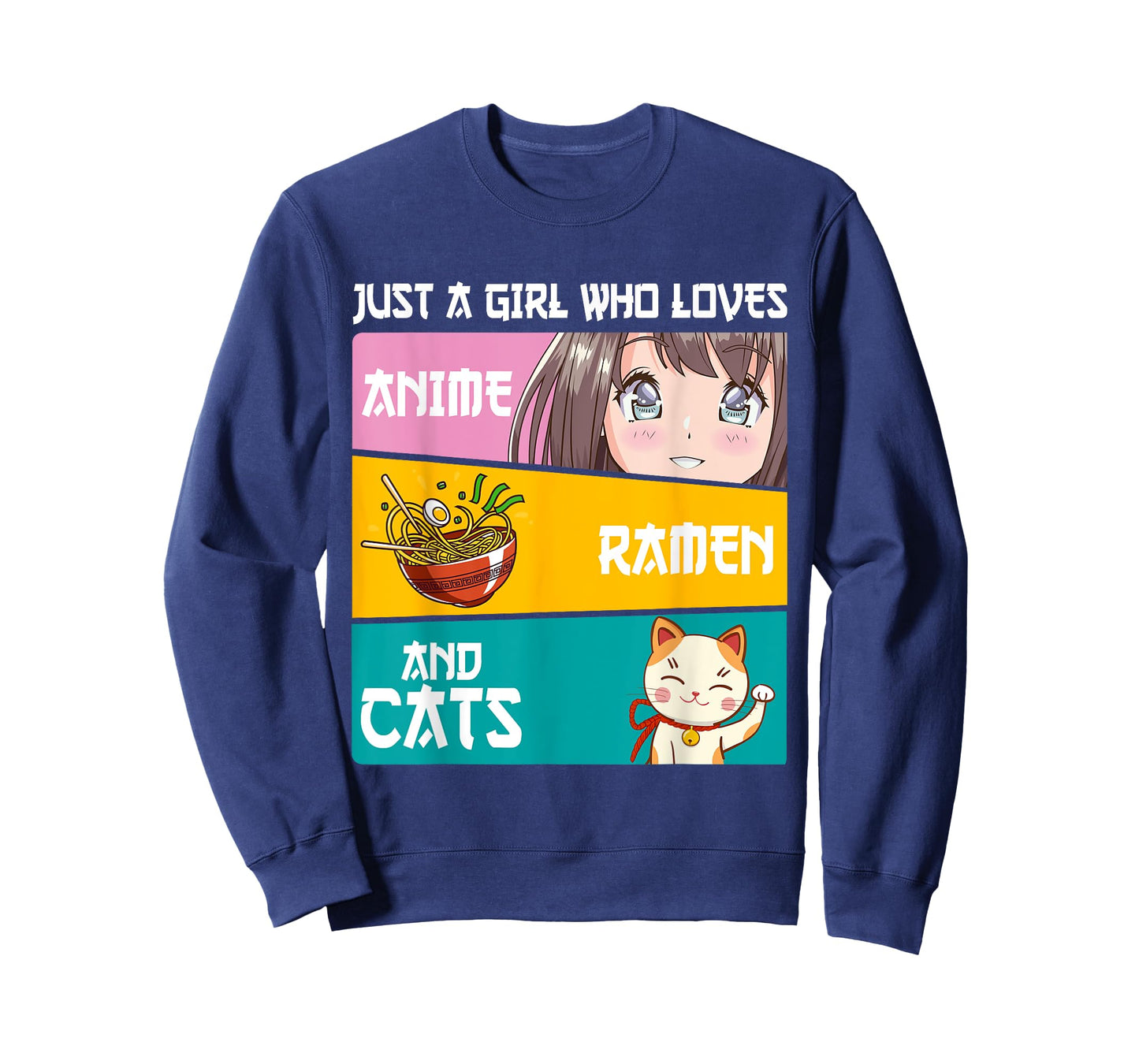 Just A Girl Who Loves Anime Ramen And Cats Lover Otaku Japan T-Shirt