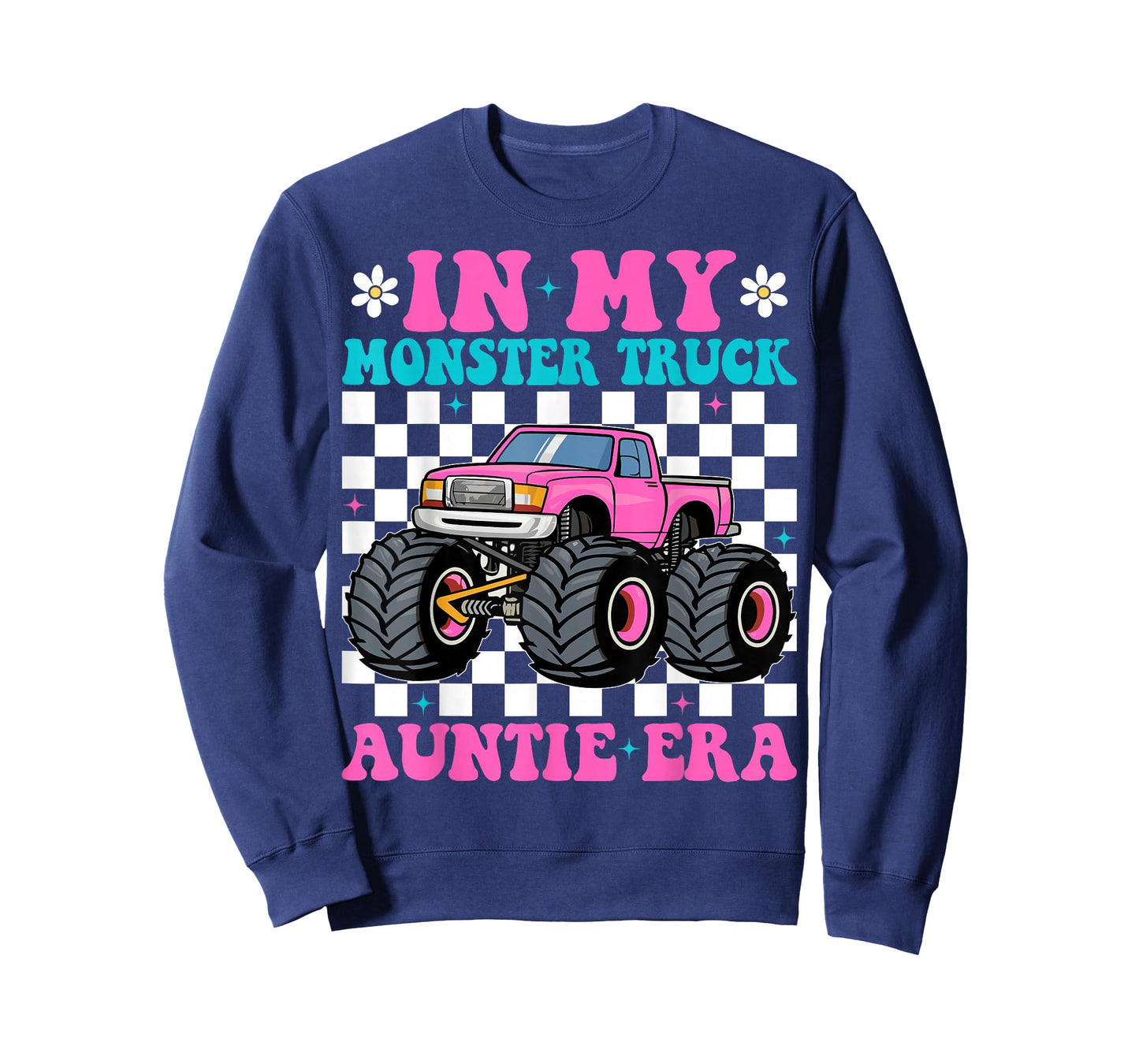 Groovy In My Monster Truck Auntie Era Monster Truck Aunt T-Shirt