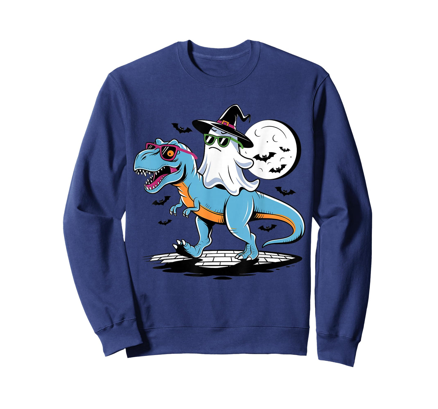 Cute Dinosaur T rex and Ghost for Halloween T-Shirt