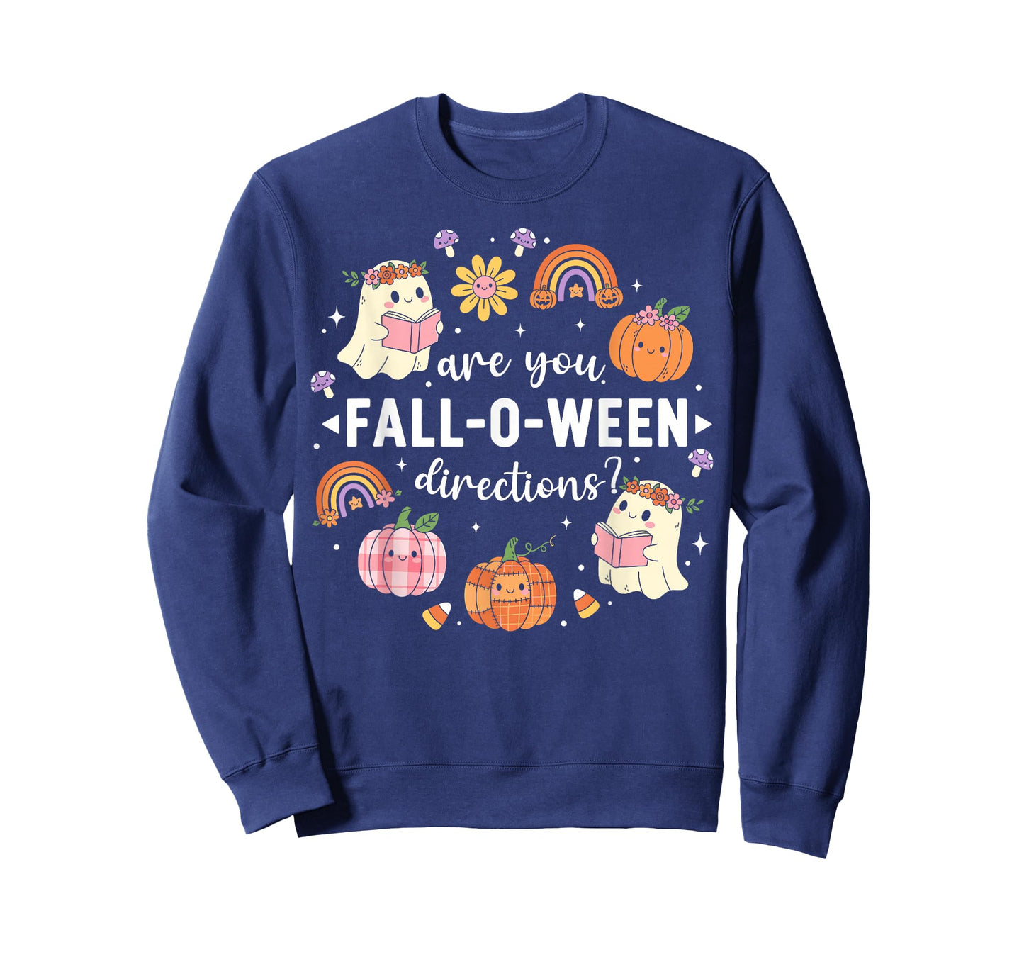 Retro are You Fall O Ween Directions Teacher Halloween Ghost T-Shirt