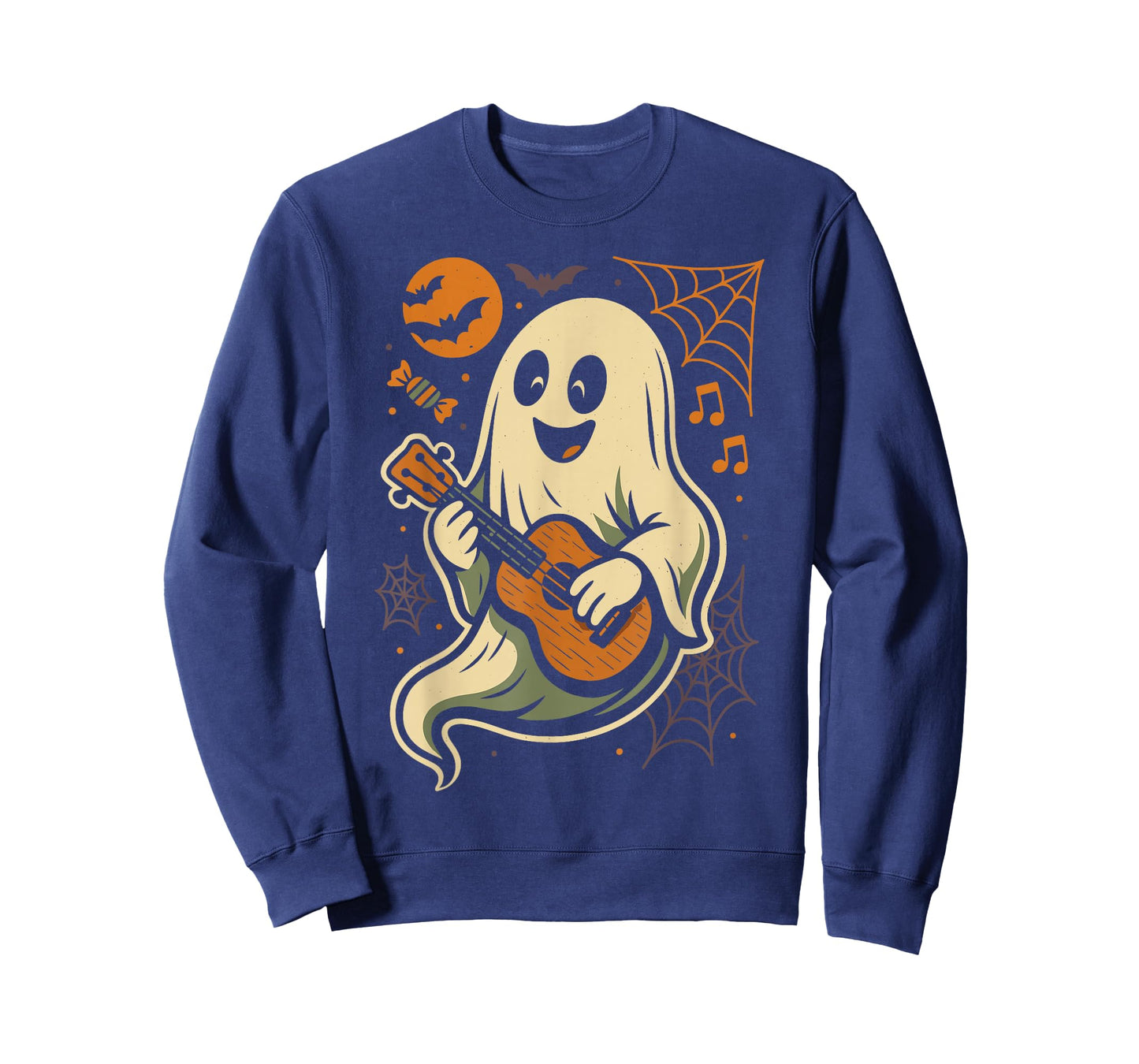 Hawaiian Ukulele Uke Halloween Ghost T-Shirt