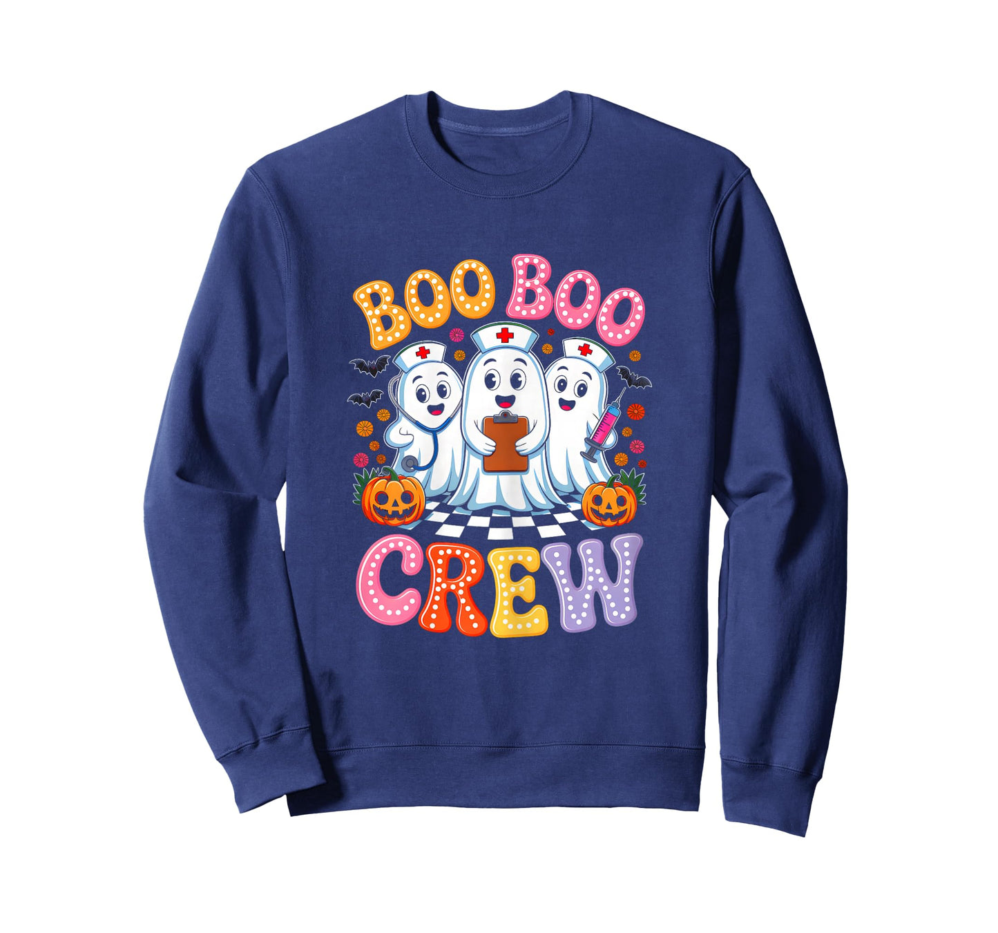 Groovy Boo Boo Crew Funny Halloween Ghost for Nurse Women T-Shirt
