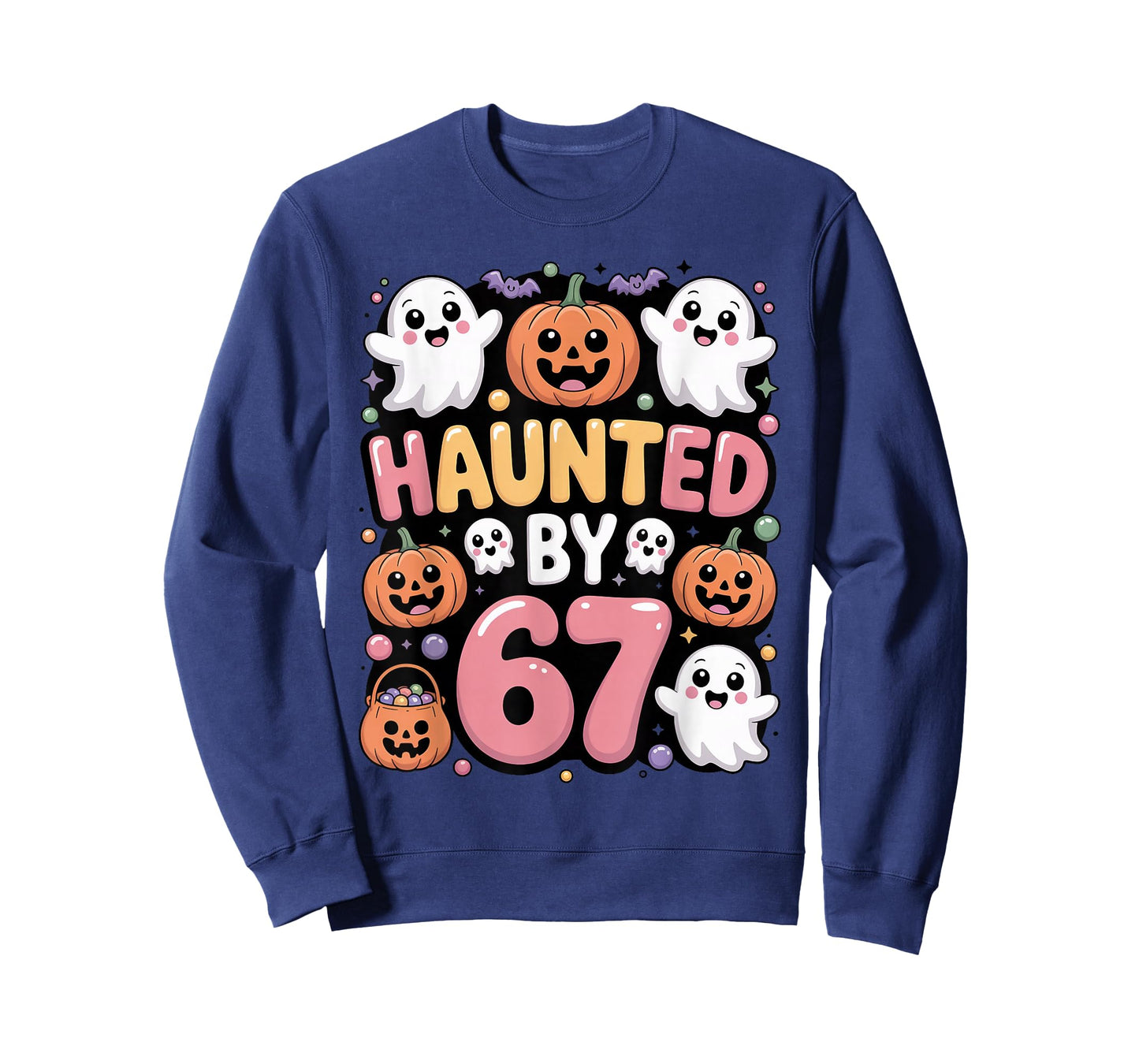Haunted by 6 7 Funny Cute Kawaii Ghost Spooky Halloween T-Shirt