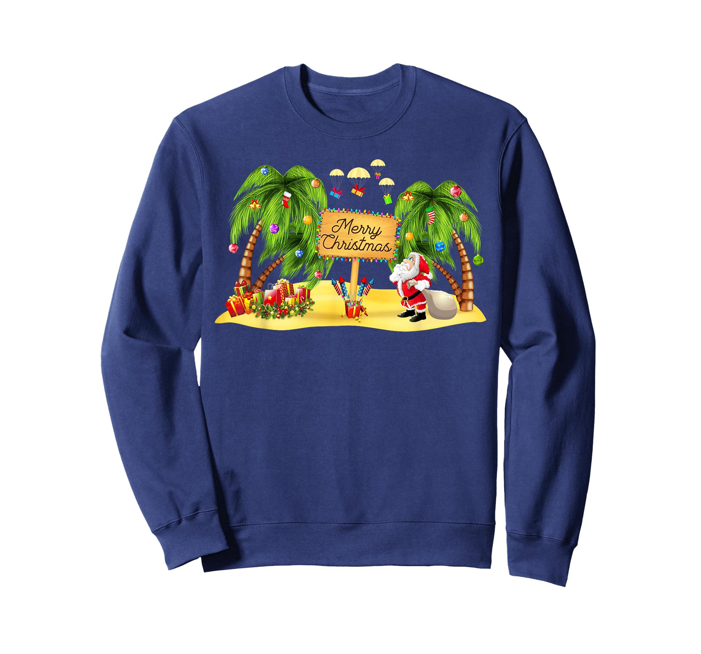 Christmas Palm Tree Tropical Xmas Coconut Lights Pajamas T-Shirt