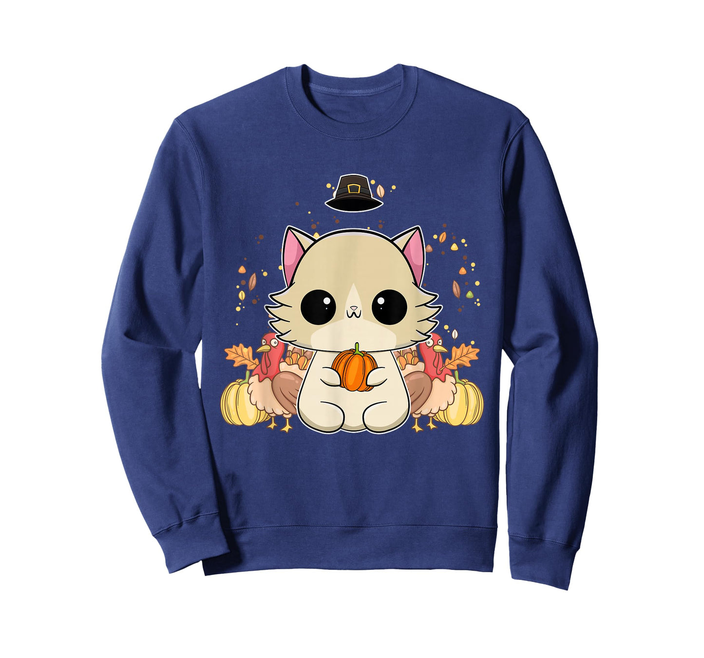 Ragdoll Cat Anime Kitten Thanksgiving Turkey T-Shirt
