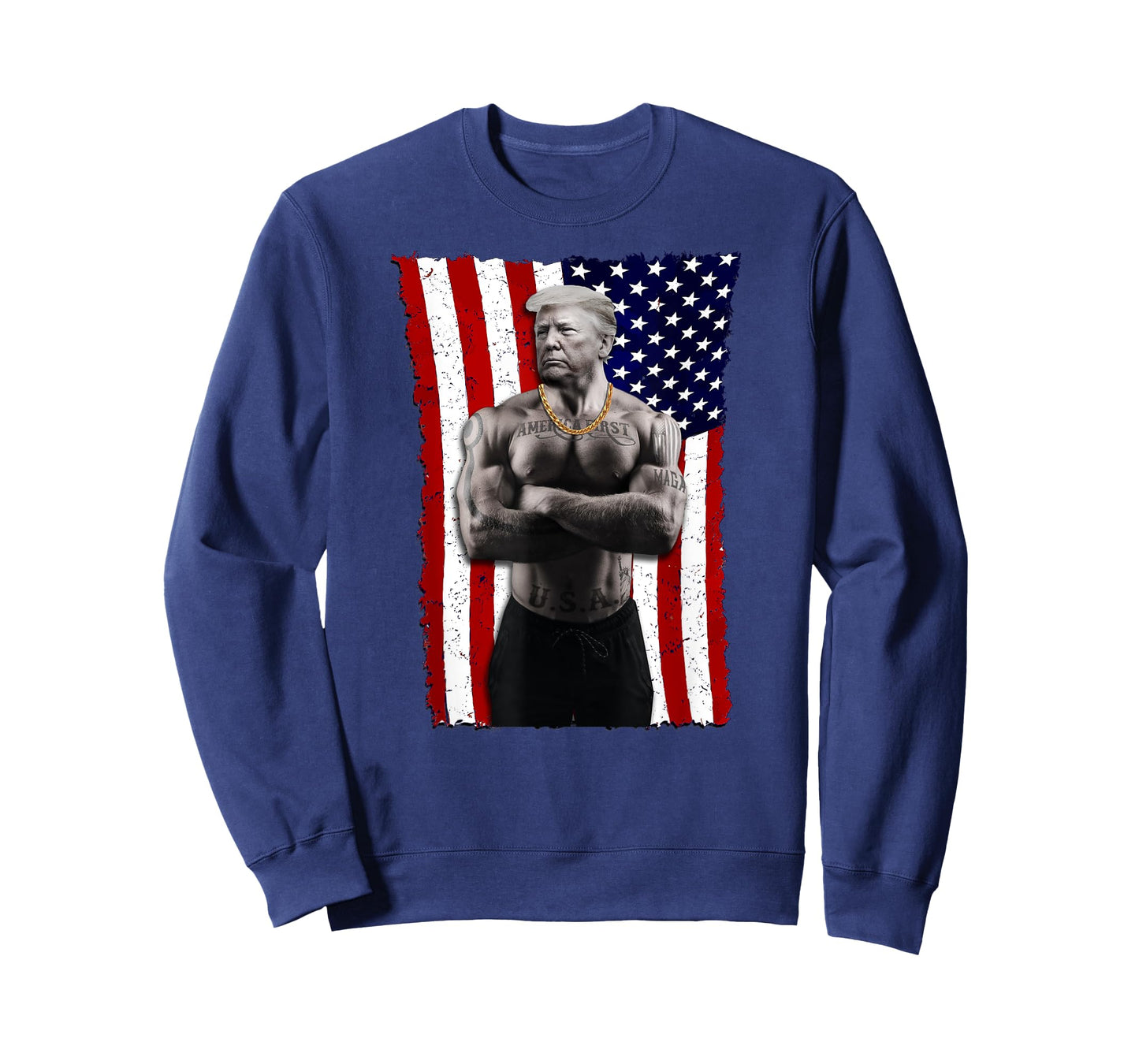 Gangster Pro Donald Trump Tattoo Republican American Flag v4 T-Shirt