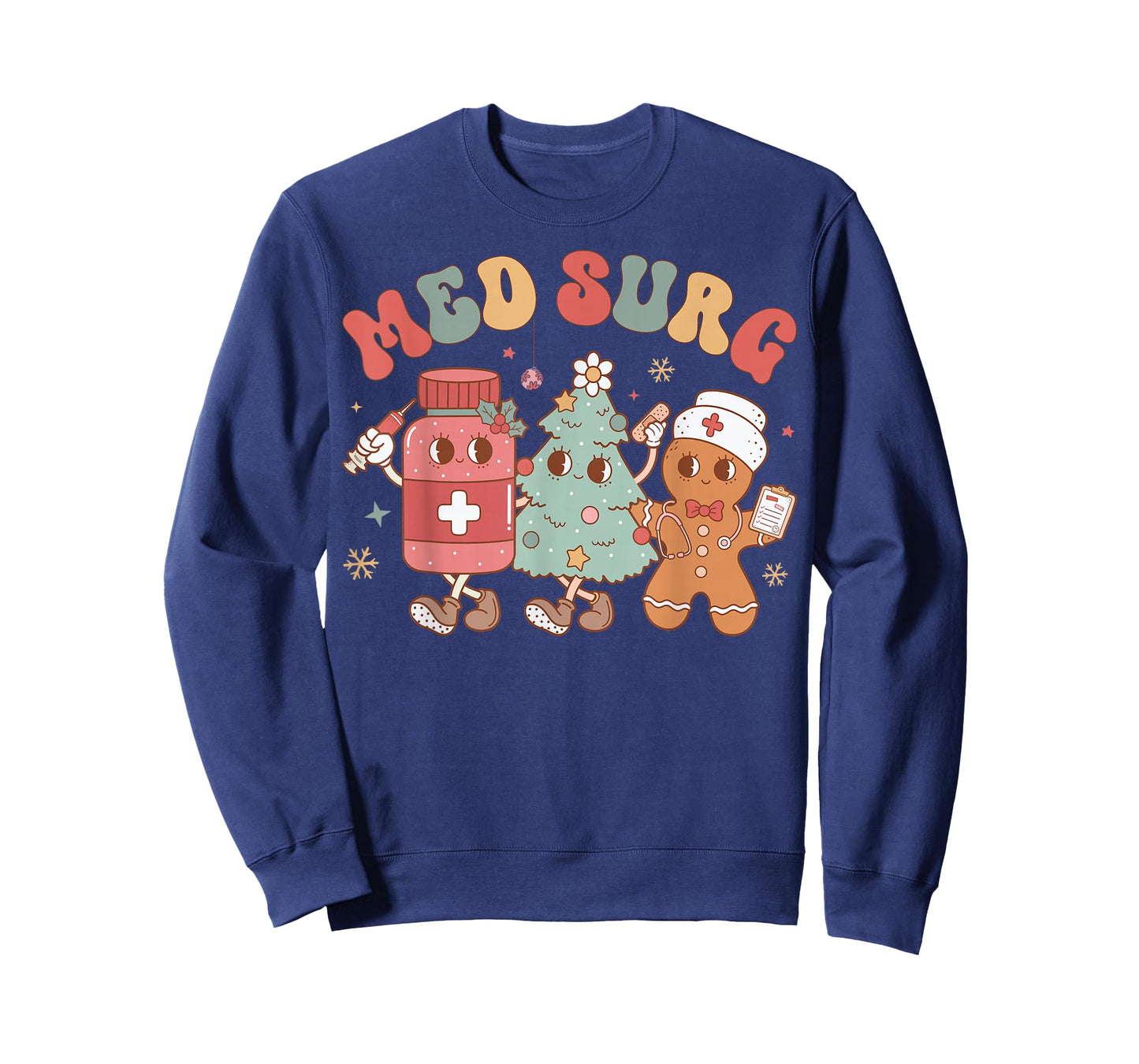 Med Surg Crew Christmas Tree Gingerbread Nurse T-Shirt