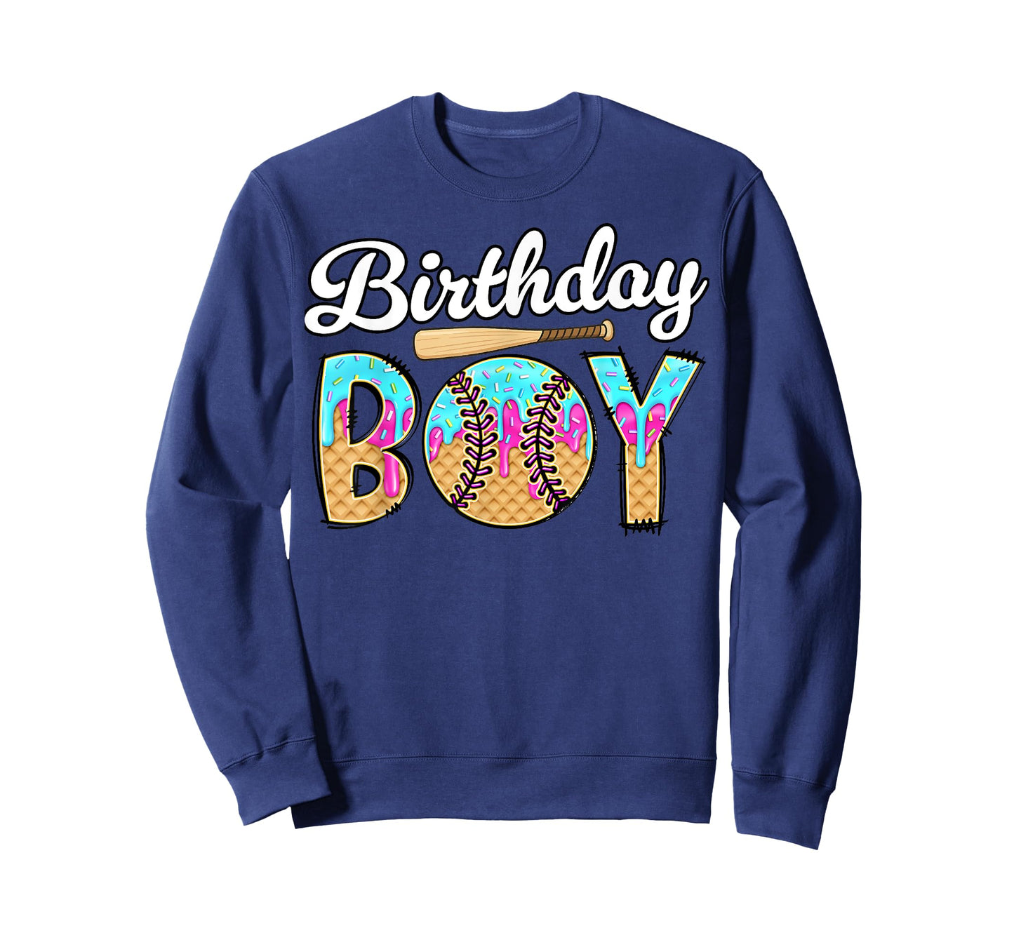 Baseball Drip 5 Year Old Ice Cream Drip Boys 5th Birthday T-Shirt
