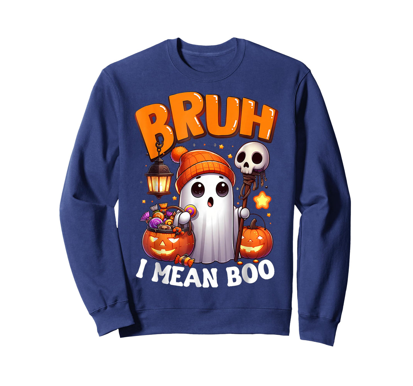 Cute Ghost Trick Or Treat Candy Bruh Ghost Halloween T-Shirt