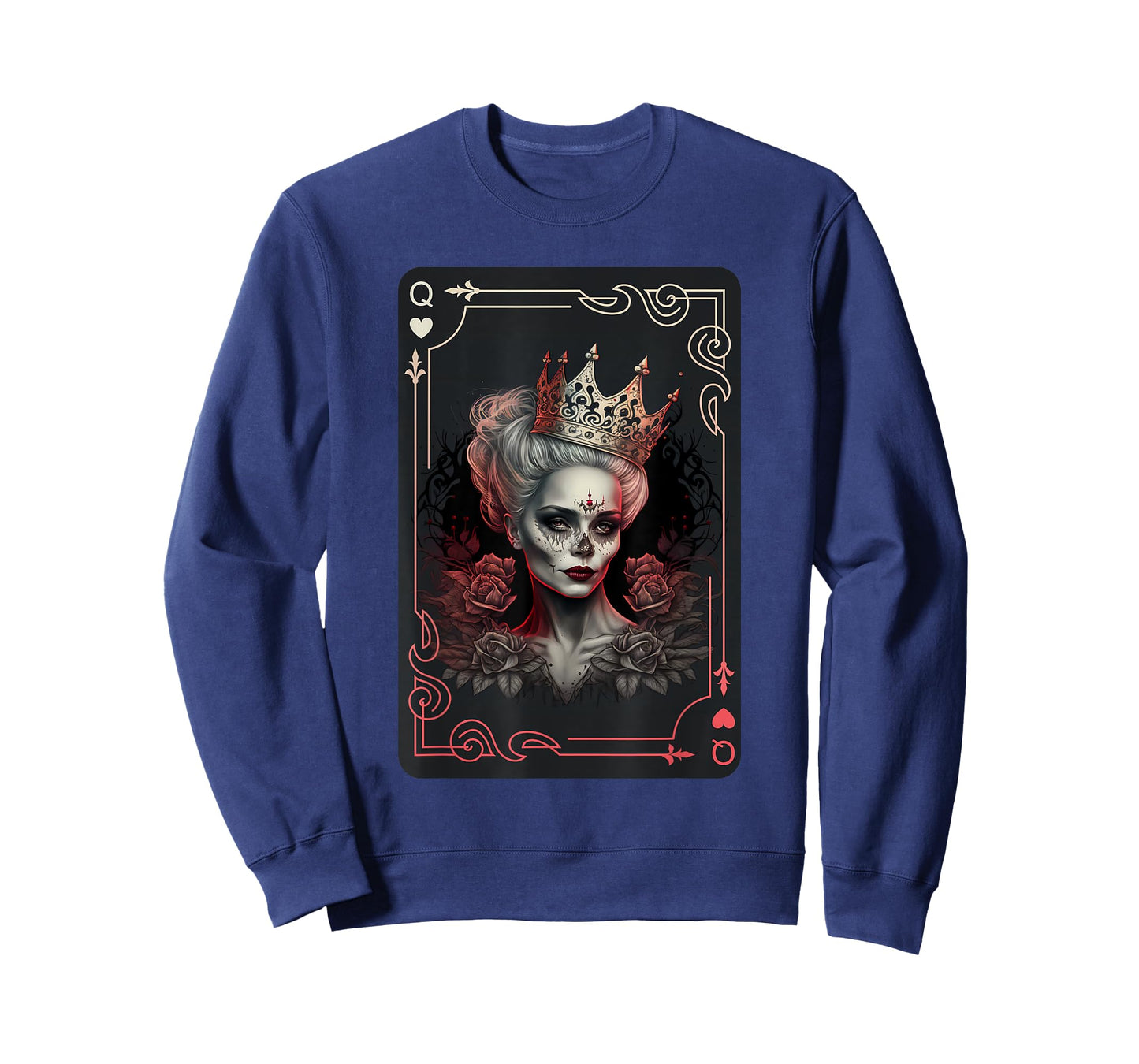 Queen of Hearts Gothic Poker Card Game Halloween Creepy T-Shirt