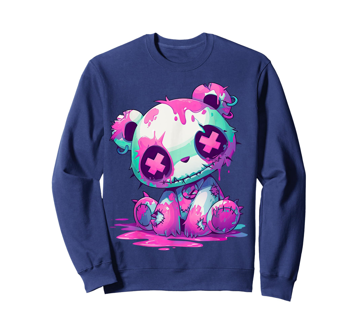 Kawaii Pastel Goth Creepy Cute Pink Zombie Panda T-Shirt