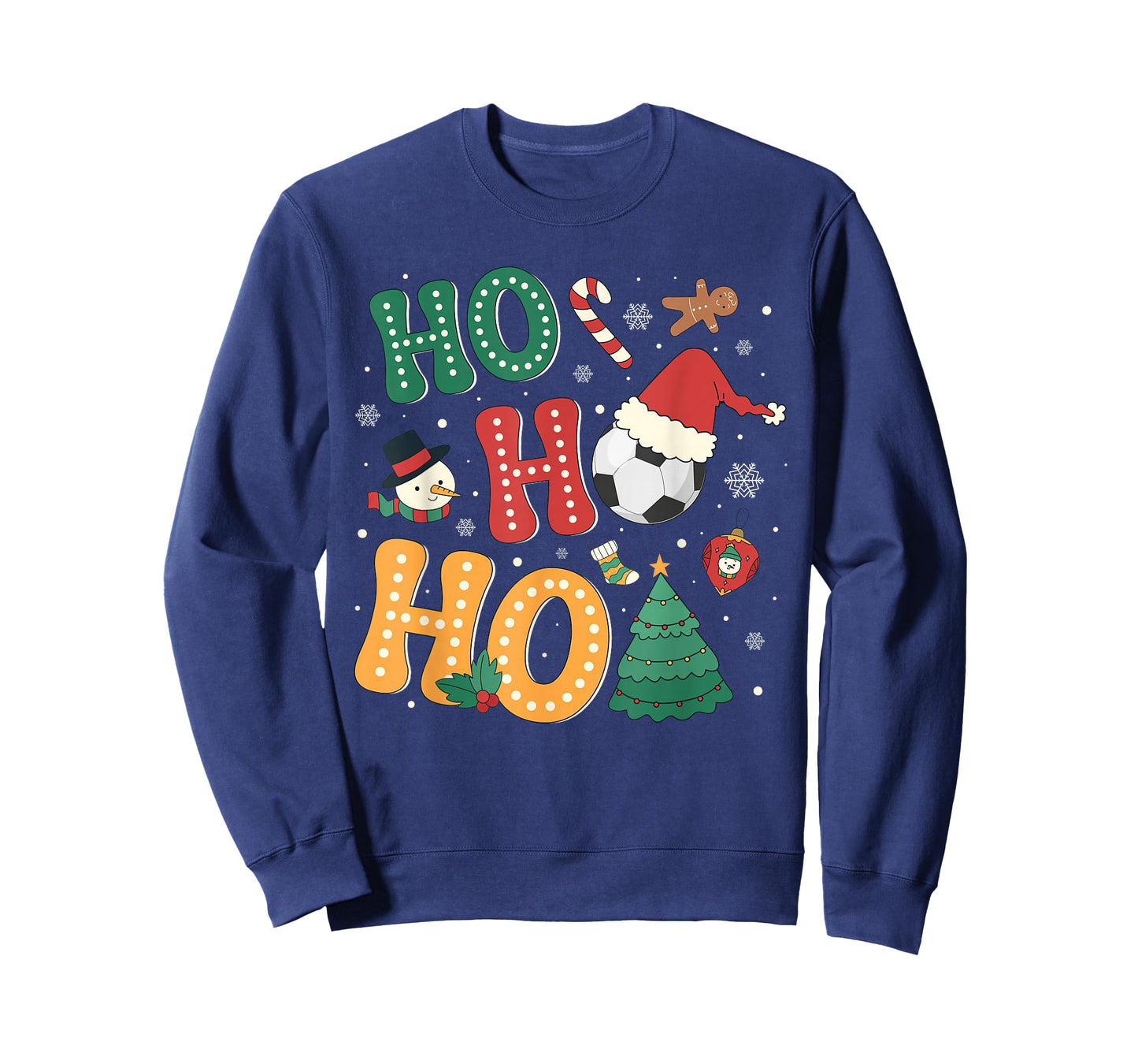 Ho Ho Ho Soccer Sport Balls Christmas Tree Lights Apparel T-Shirt