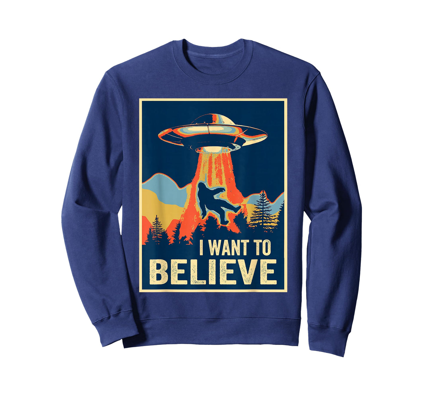 I Want To Believe Bigfoot TShirt Area 51 Alien UFO T-Shirt