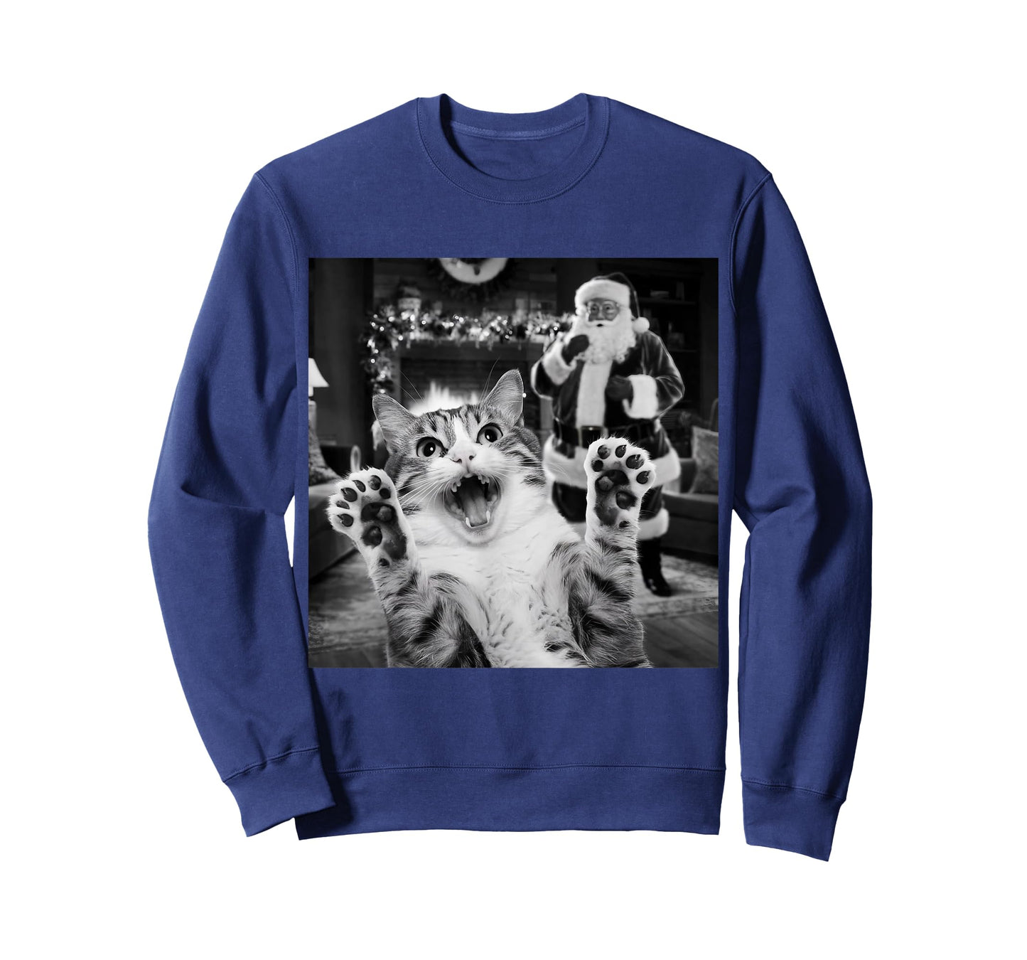 Funny Cat Selfie With Santa Christmas T-Shirt