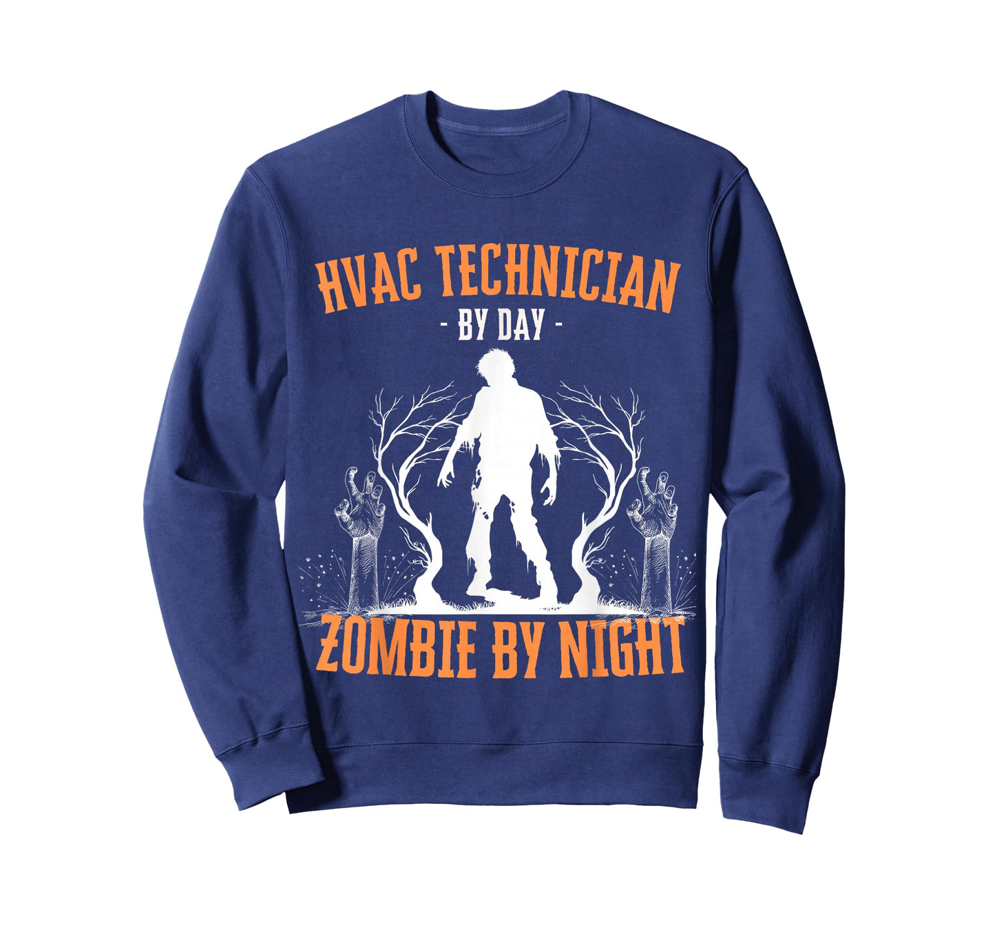 HVAC Technician by Day Zombie by Night Funny Halloween Scary T-Shirt