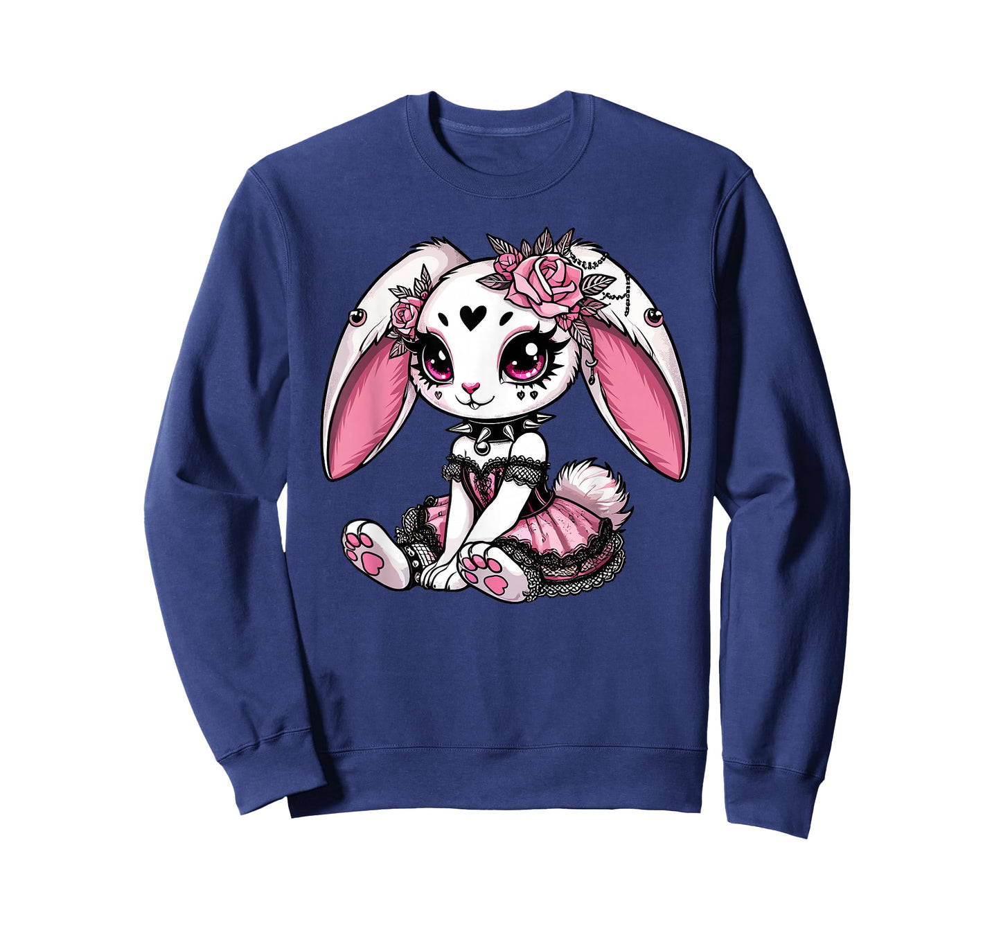 Gothic Bunny with Lace Corset and Roses T-Shirt