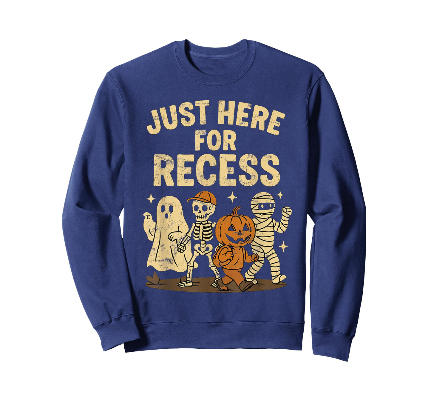 Halloween Just Here For Recess Ghost Skeleton School T-Shirt