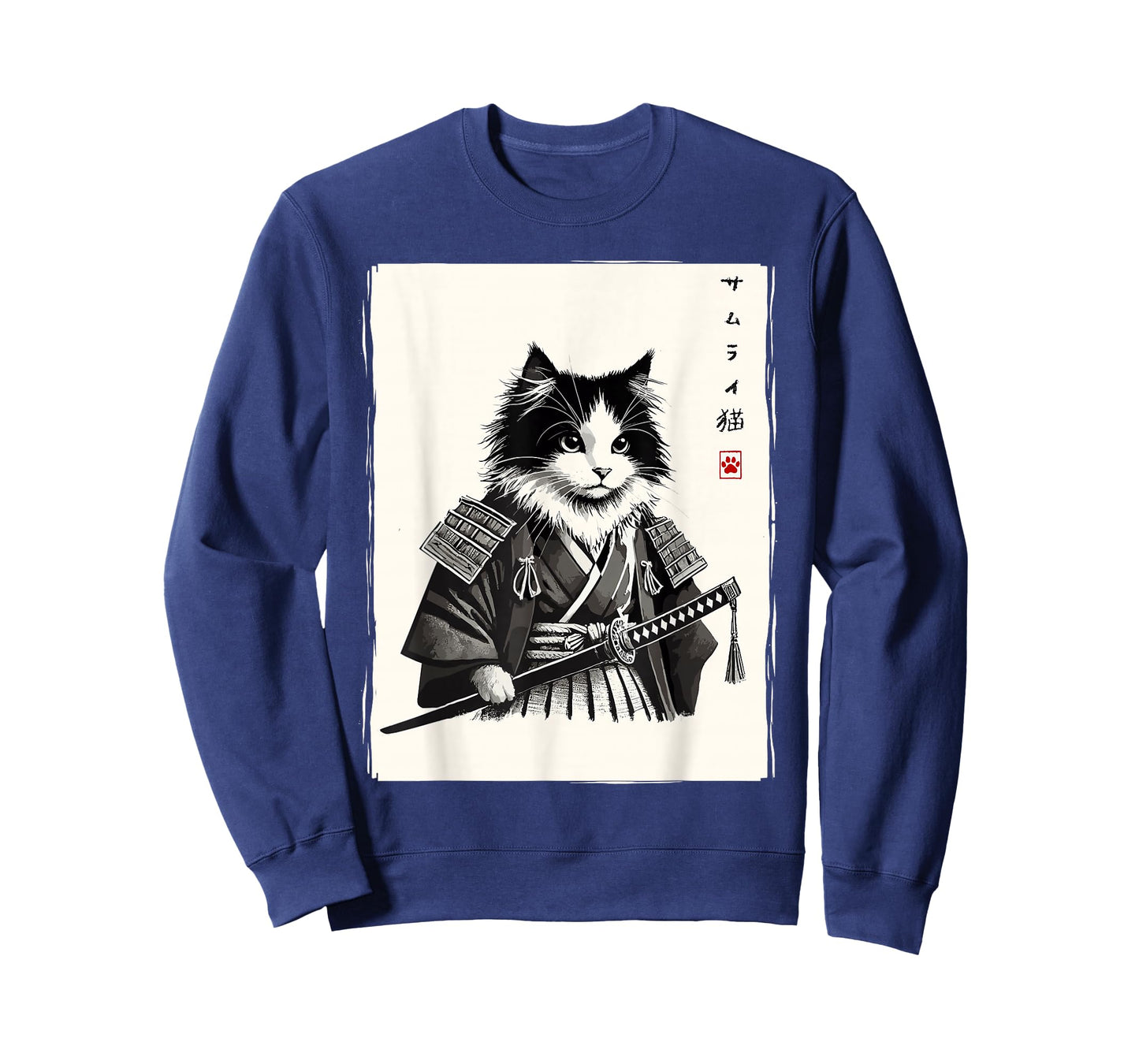 Samurai Cat Japanese Novelty Men Women Kids Funny T-Shirt