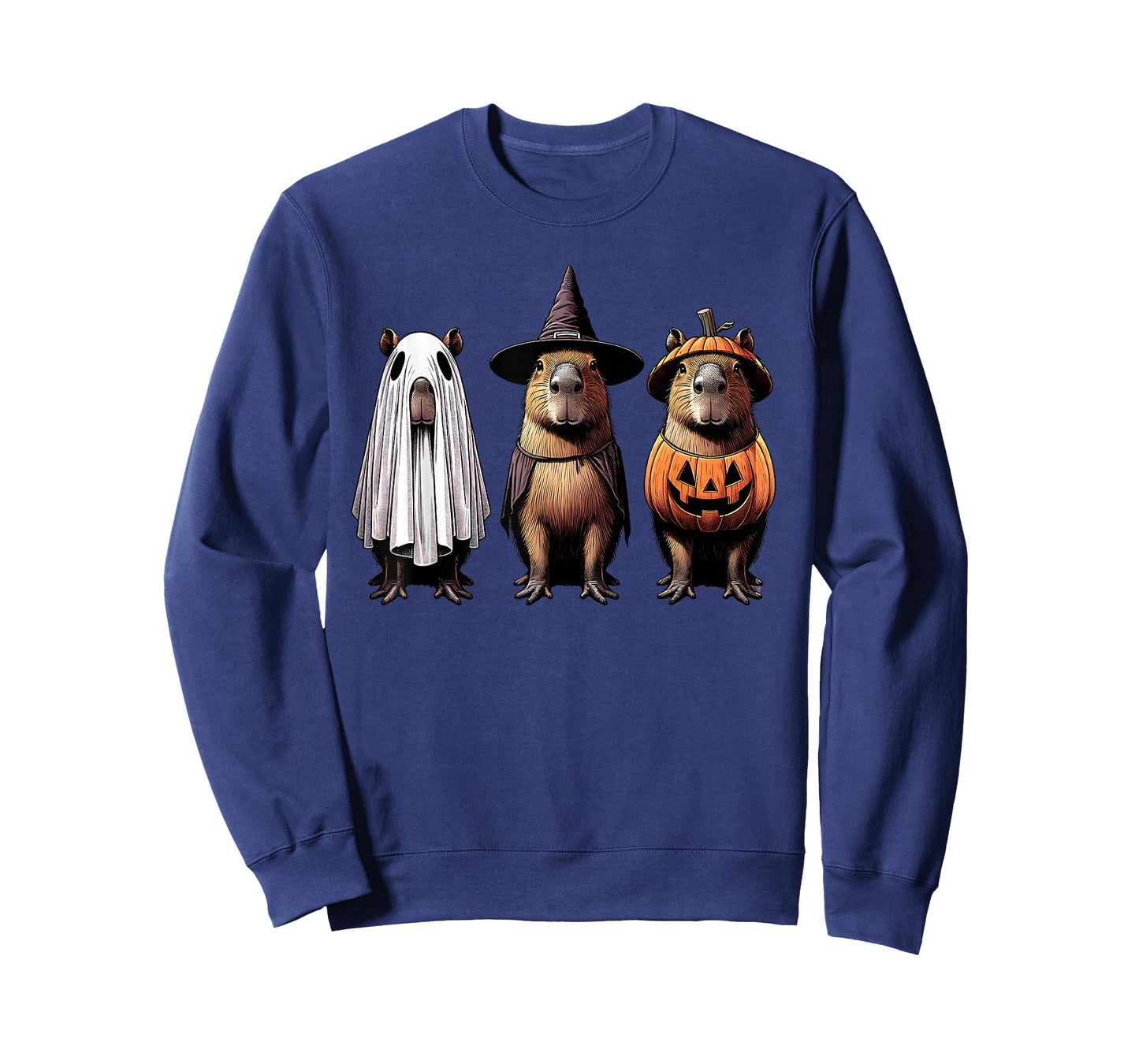 Funny Capybara Ghost Witch Pumpkin Halloween Costume Spooky T-Shirt