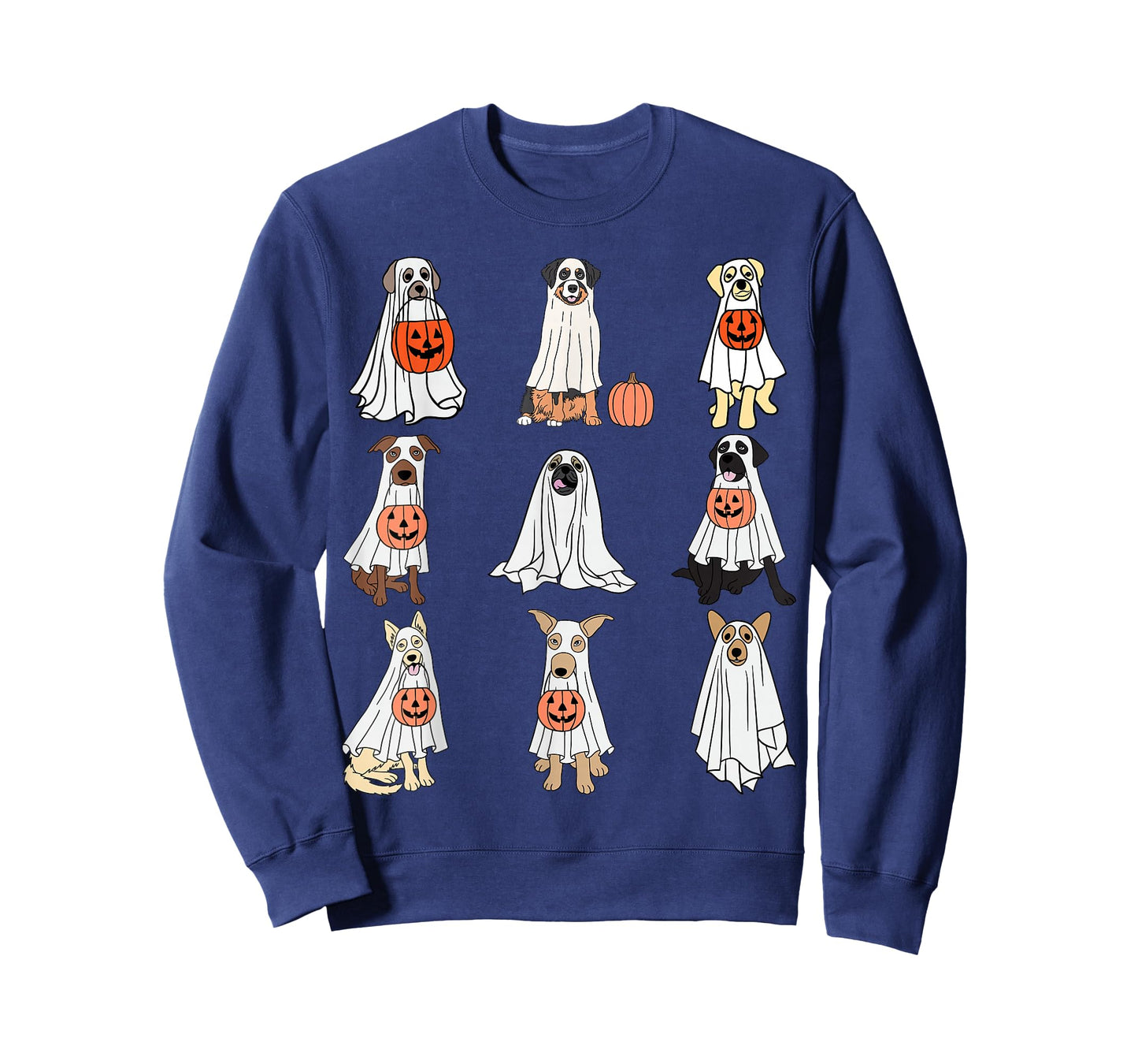 Dogs Ghost Cute Dogs Dressed As Ghost Funny Halloween Dog T-Shirt