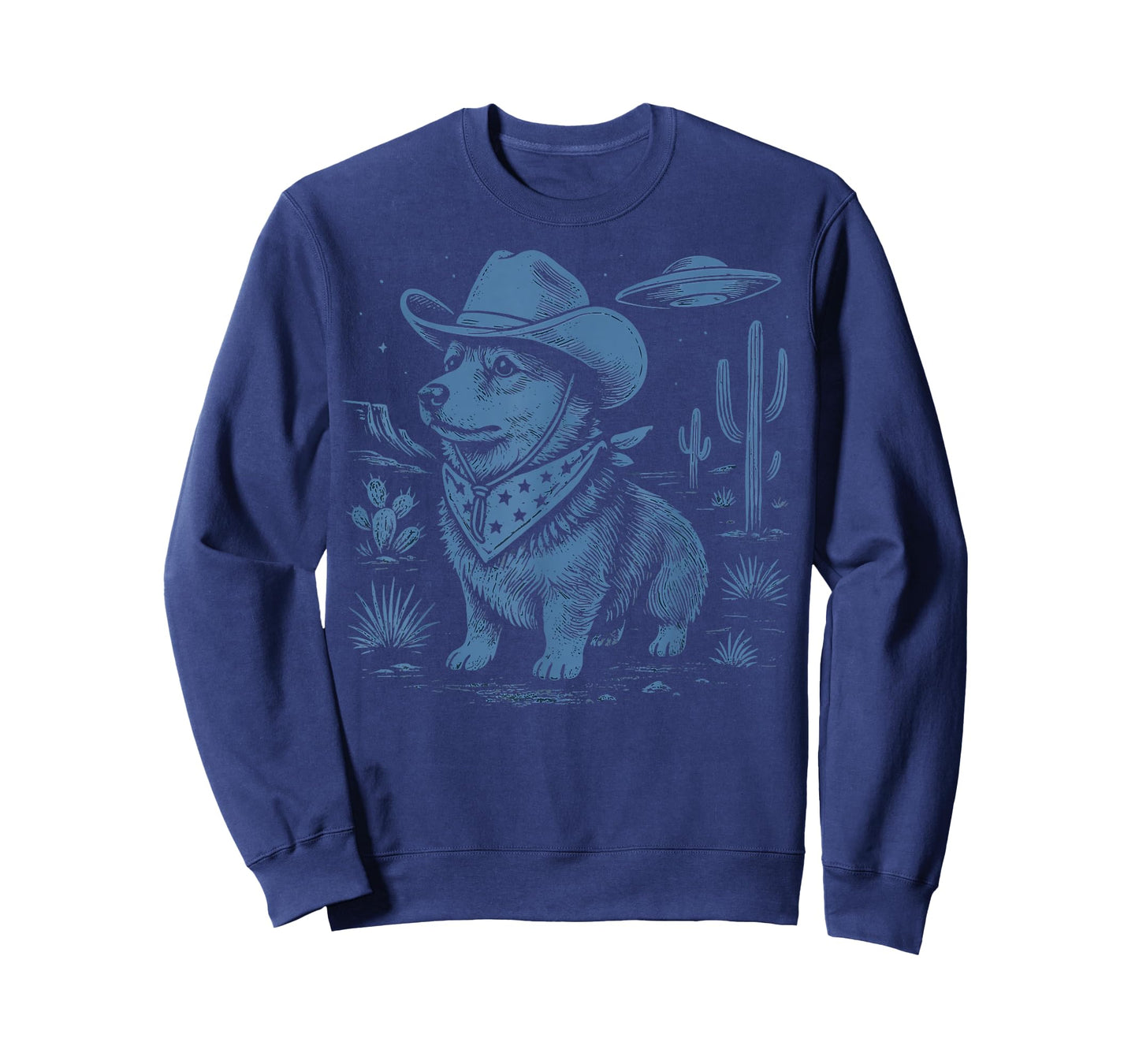 Corgi Cowboy UFO Alien T-Shirt