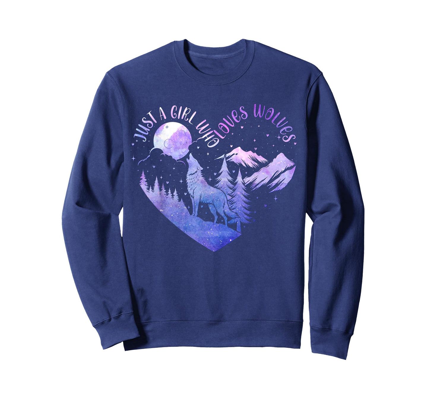 Cute Just a Girl Who Loves Wolves Wolf Lover Women And Girls T-Shirt