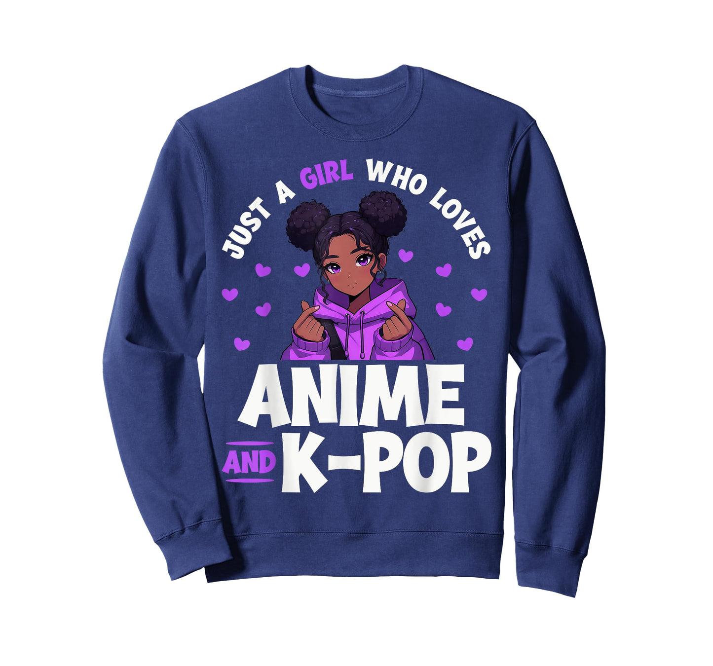 Just A Girl Who Loves Anime and K-Pop African American Afro T-Shirt