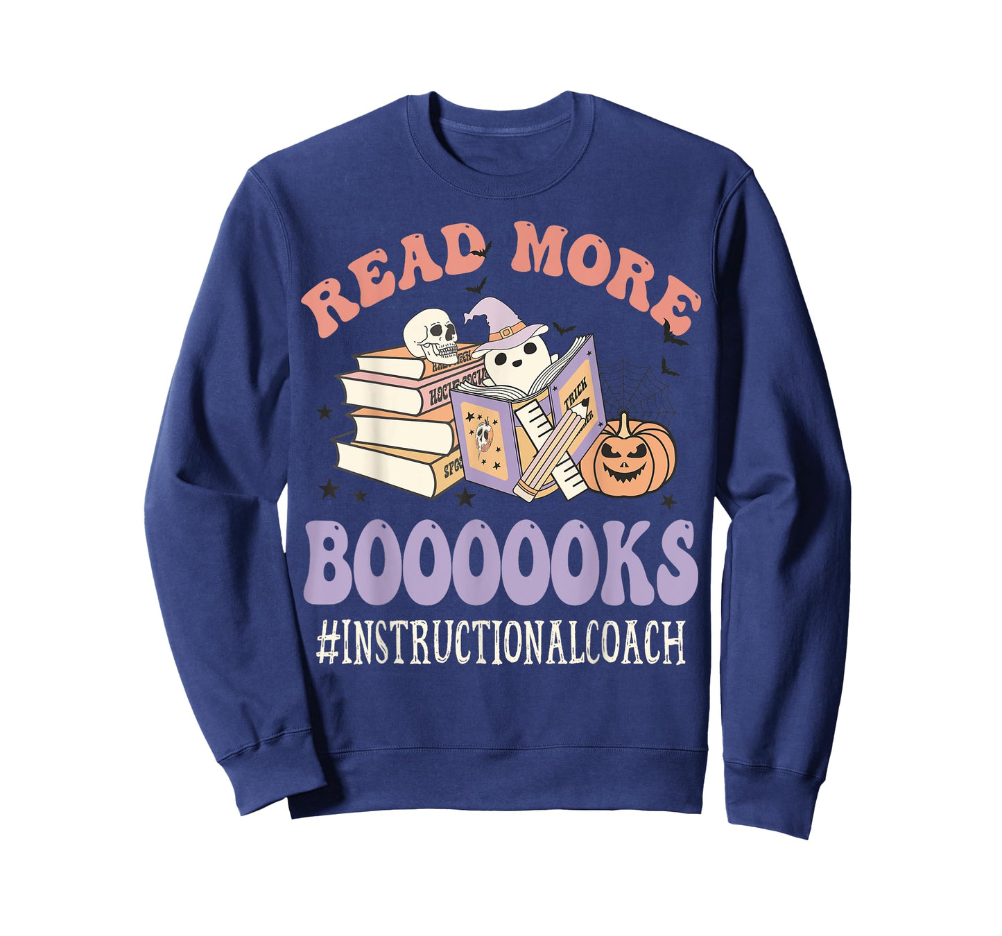 Instructional Coach Halloween Read More Books Ghost Groovy T-Shirt