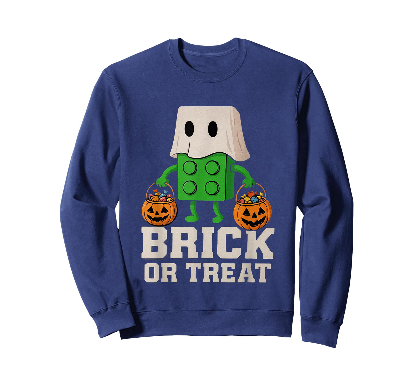 Building Bricks Halloween Brick or Treat Ghost Builder Funny T-Shirt