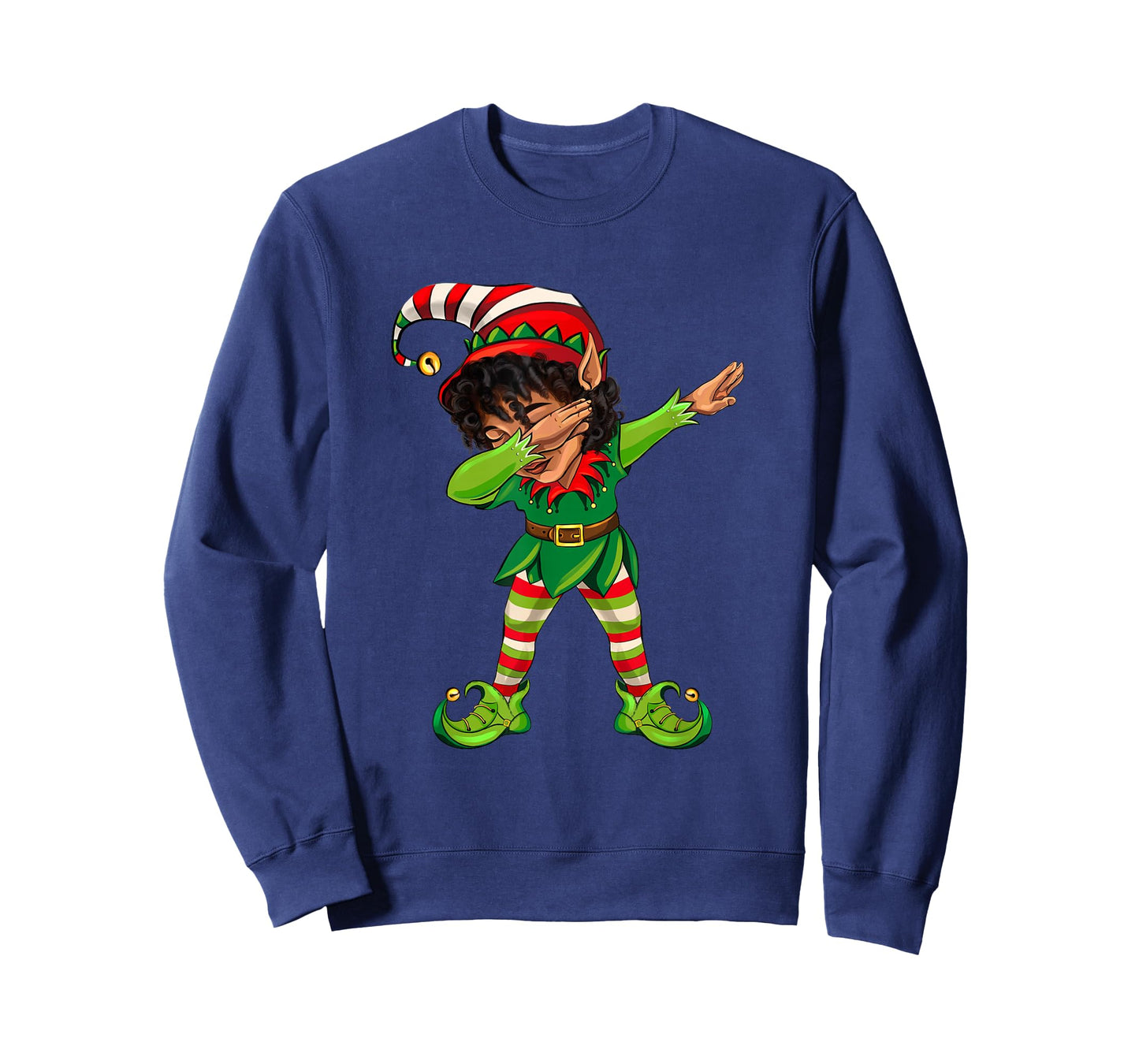 Cute African American Dabbing Elf Black Elf Christmas Party T-Shirt