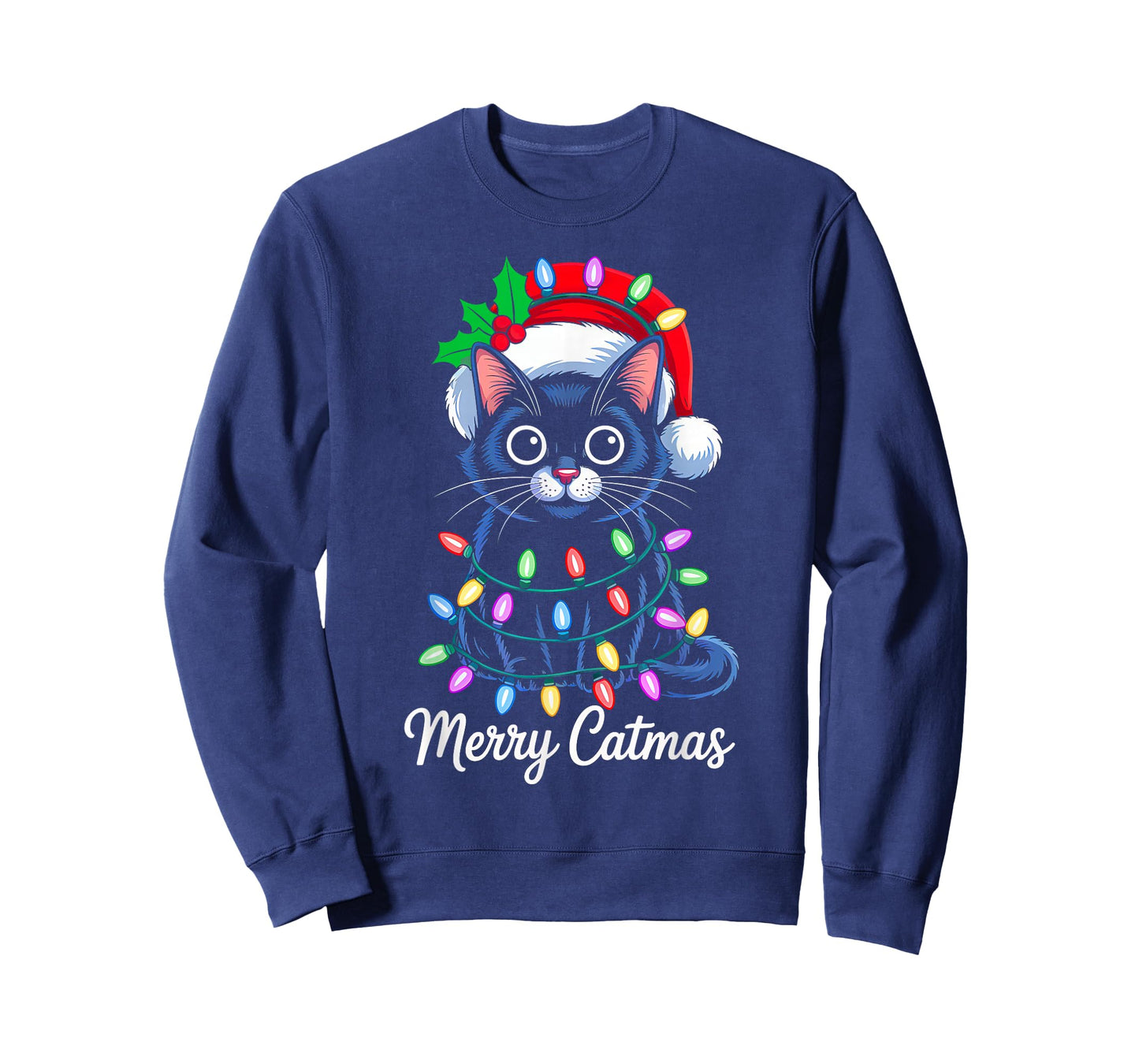 Merry Catmas Santa Christmas Cat Kitten Funny Xmas Pajamas T-Shirt